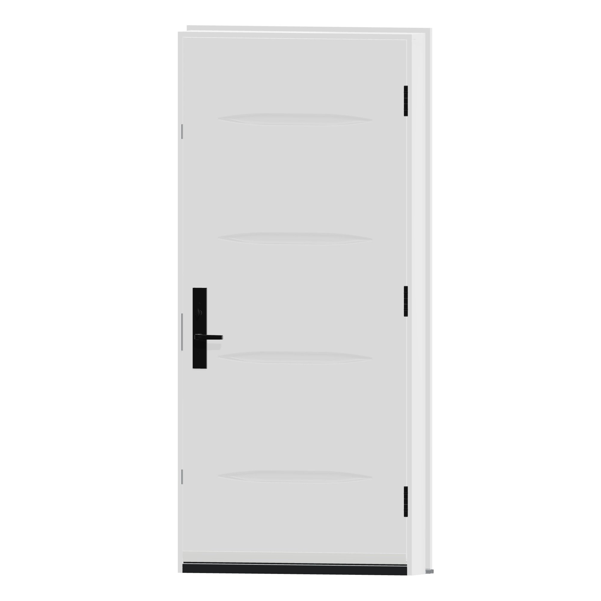 Angled interior view of 36 × 79 inch Tao Steel Entry Door