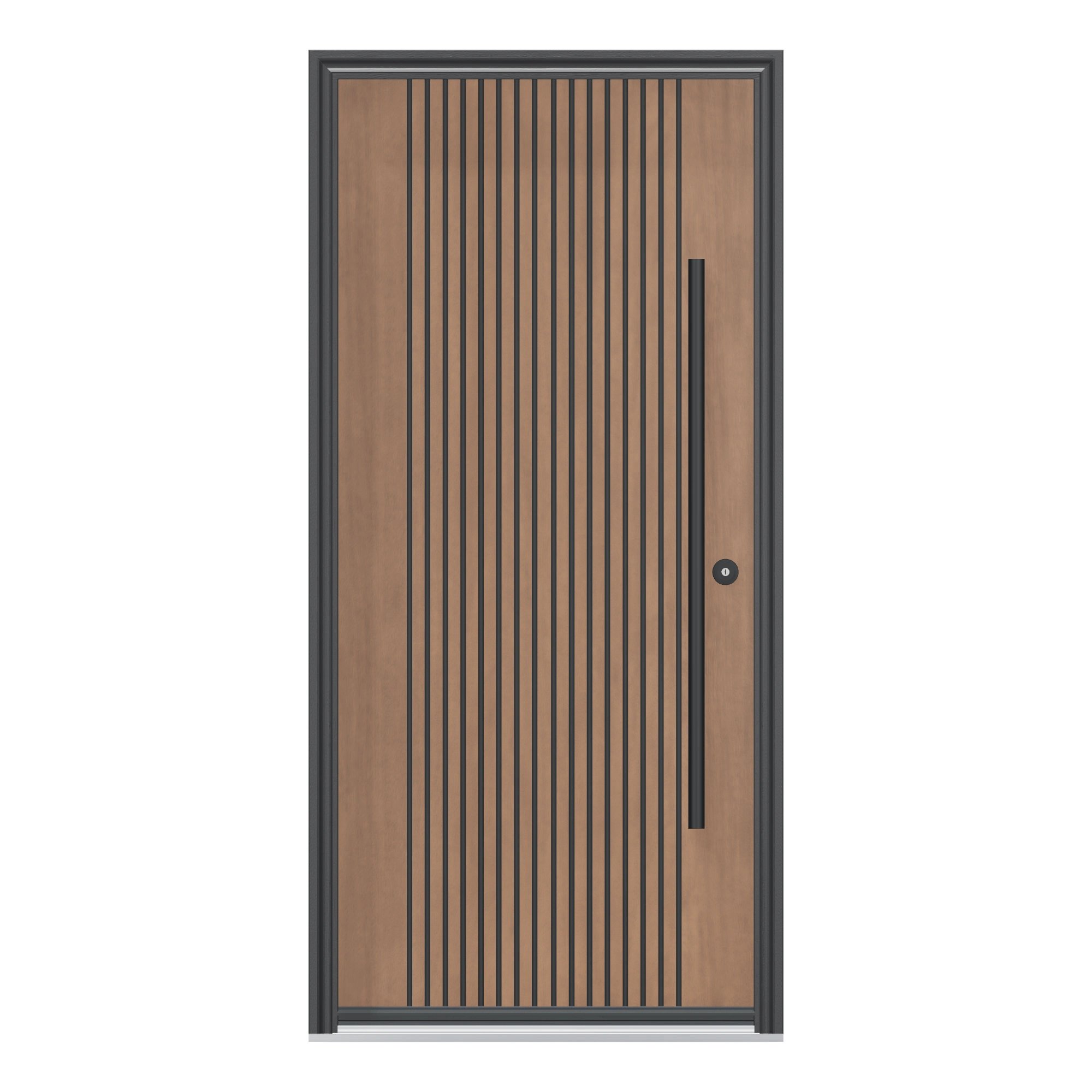 Straight exterior view of 36 × 79 inch Timber Fiberglass Entry Door