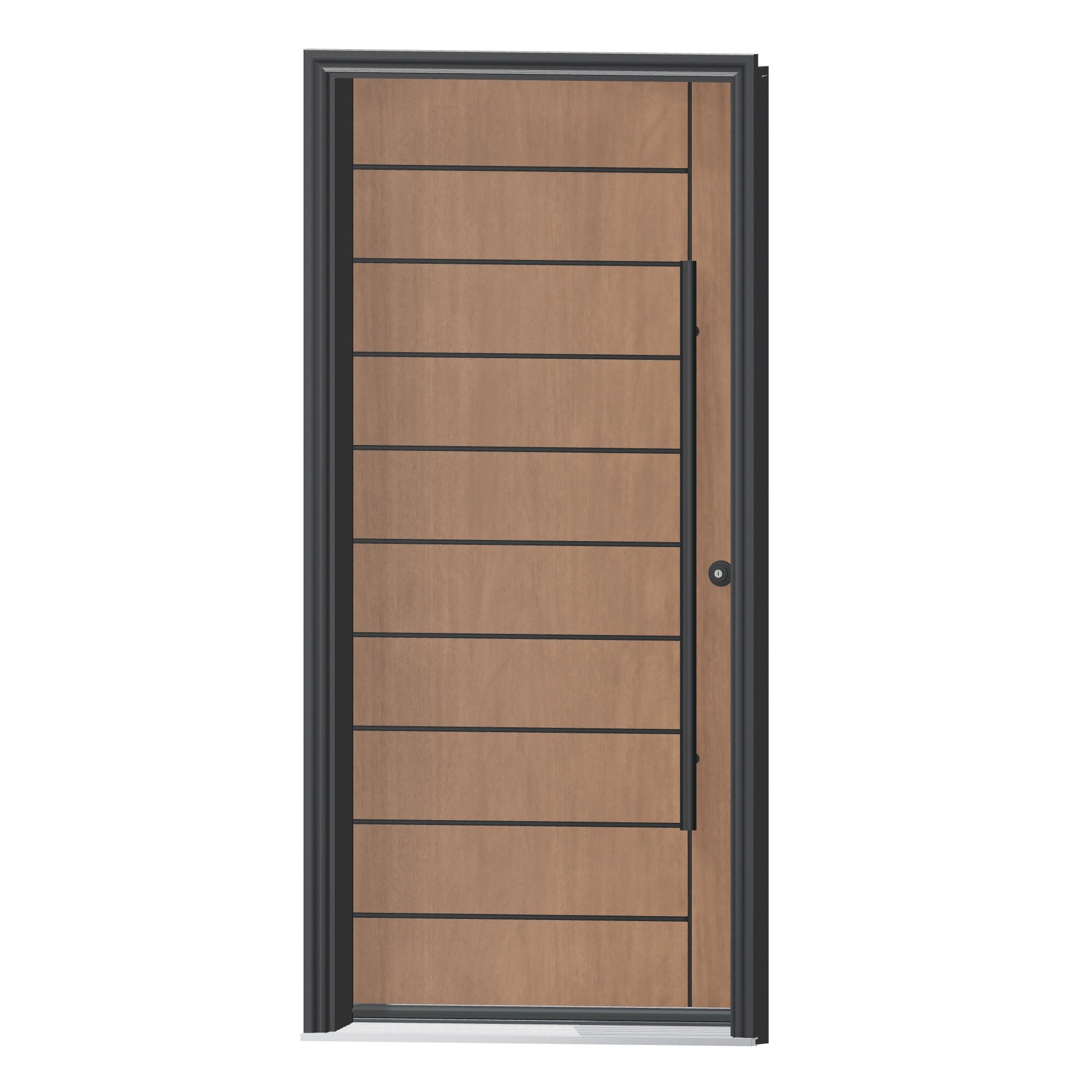 Angled exterior view of 36 × 79 inch Tower 2 Fiberglass Entry Door