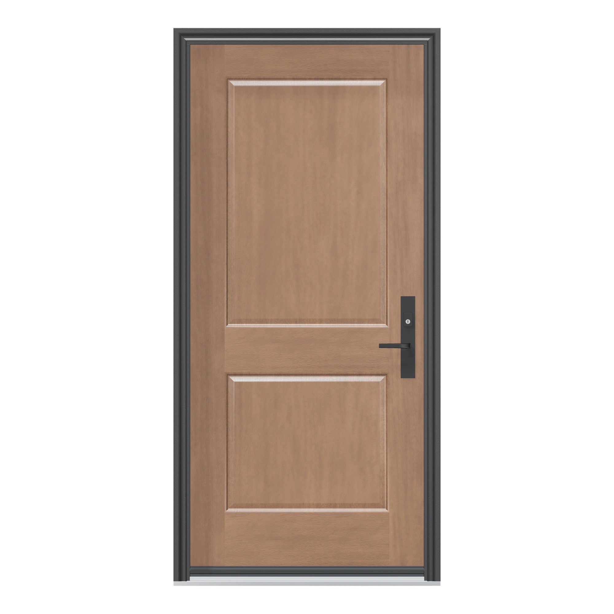 Straight exterior view of 36 × 79 inch Two panel half Fiberglass Entry Door