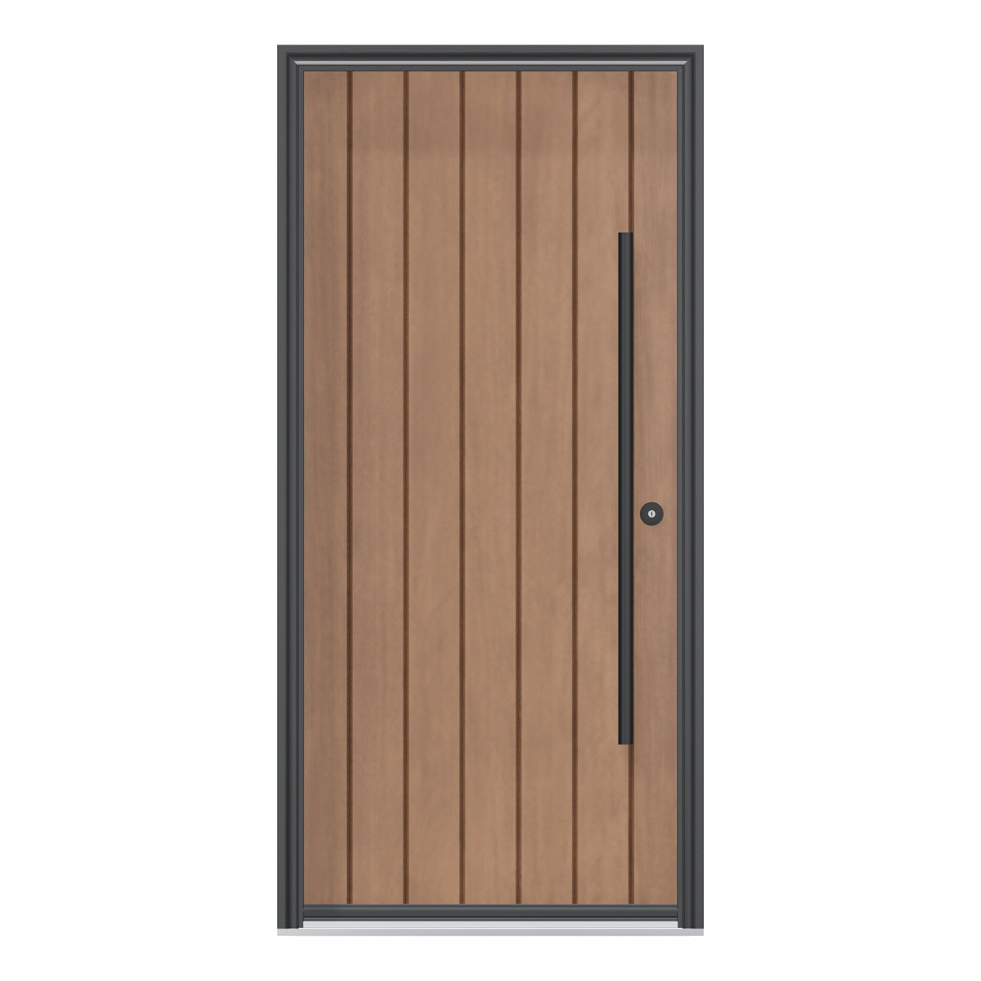 Straight exterior view of 36 × 79 inch DRATP · True plank Fiberglass Entry Door