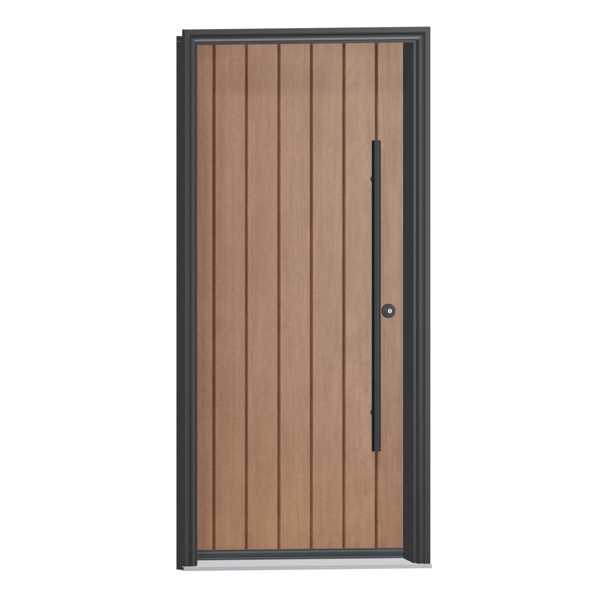 Opposite exterior angle of 36 × 79 inch DRATP · True plank Fiberglass Entry Door