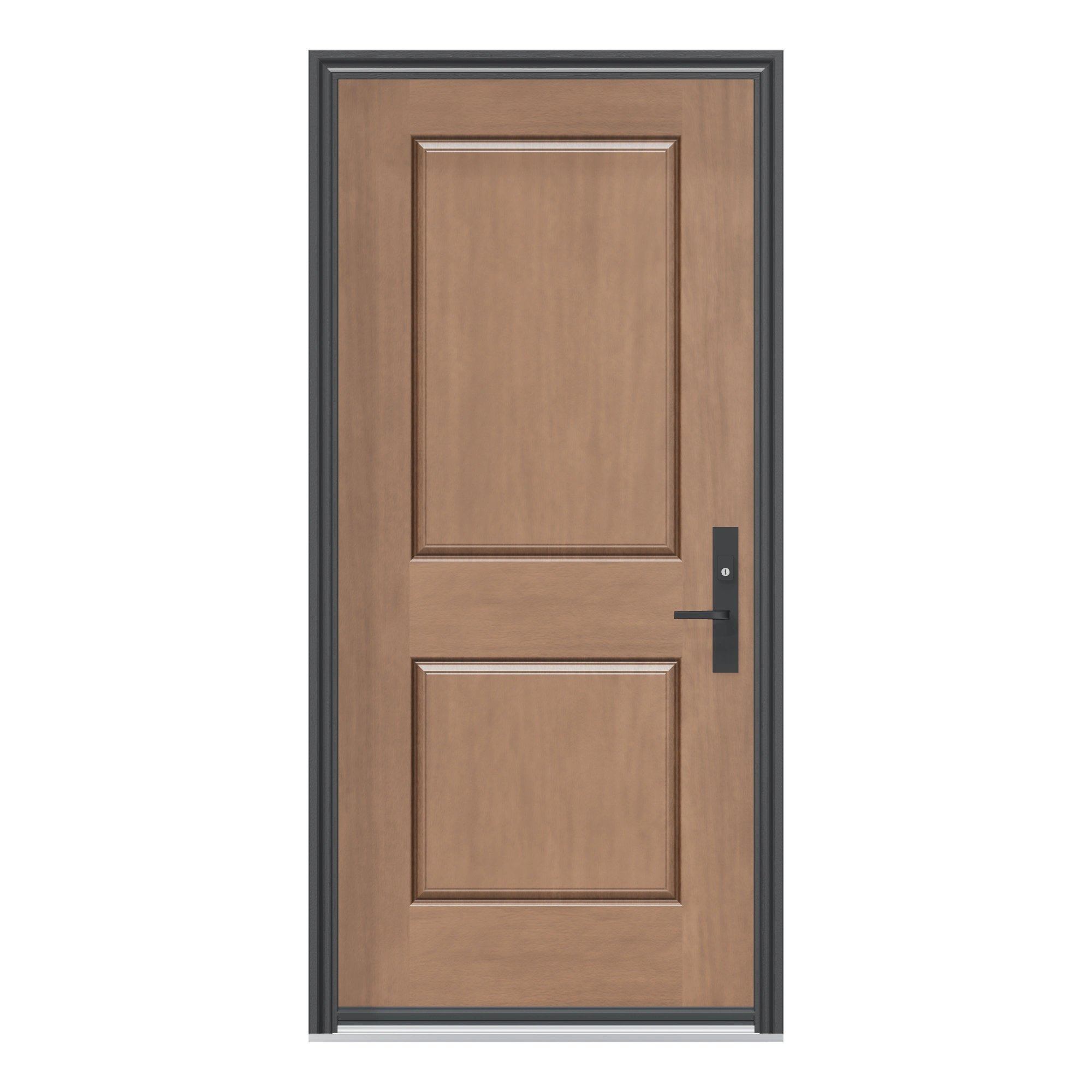 Straight exterior view of 36 × 79 inch MAH22 · Half two panel Fiberglass Entry Door