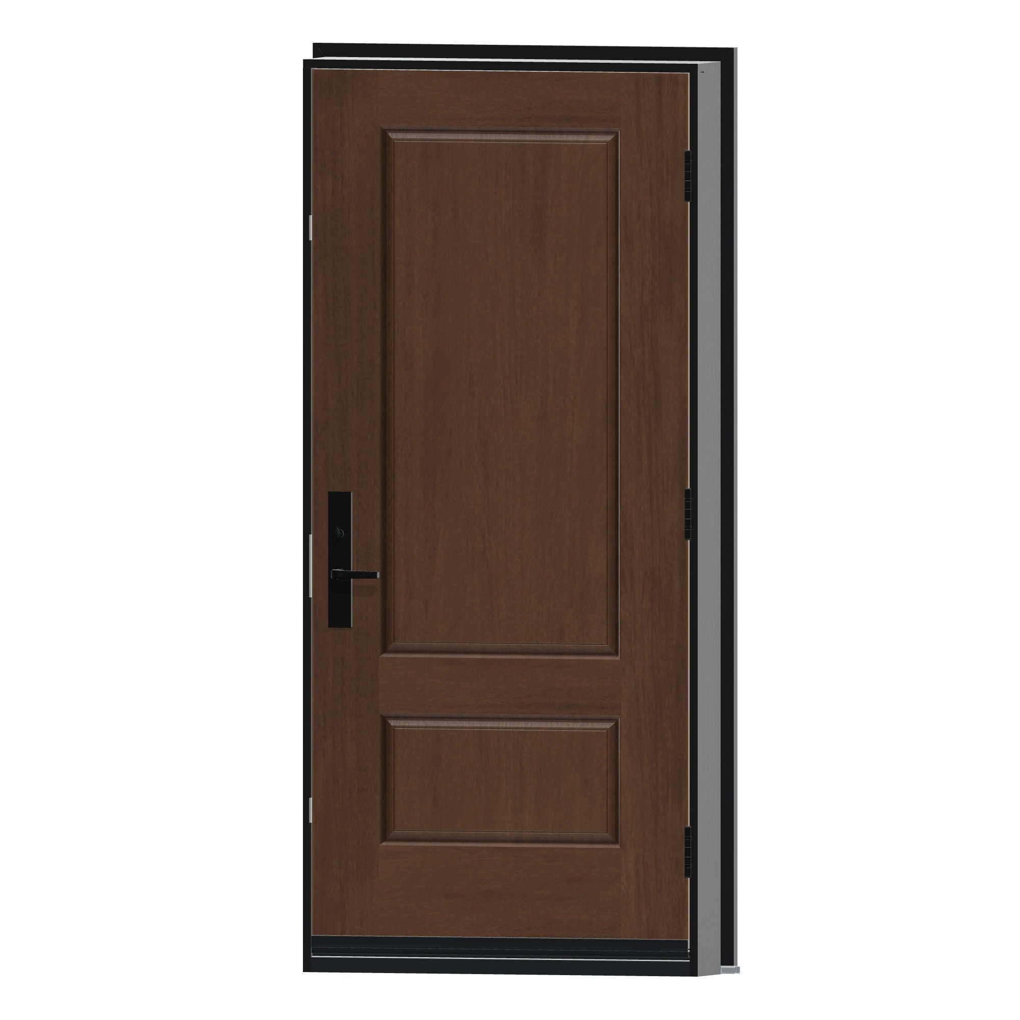 Angled interior view of 36 × 79 inch MAH24 · Three-quarter two panel Fiberglass Entry Door