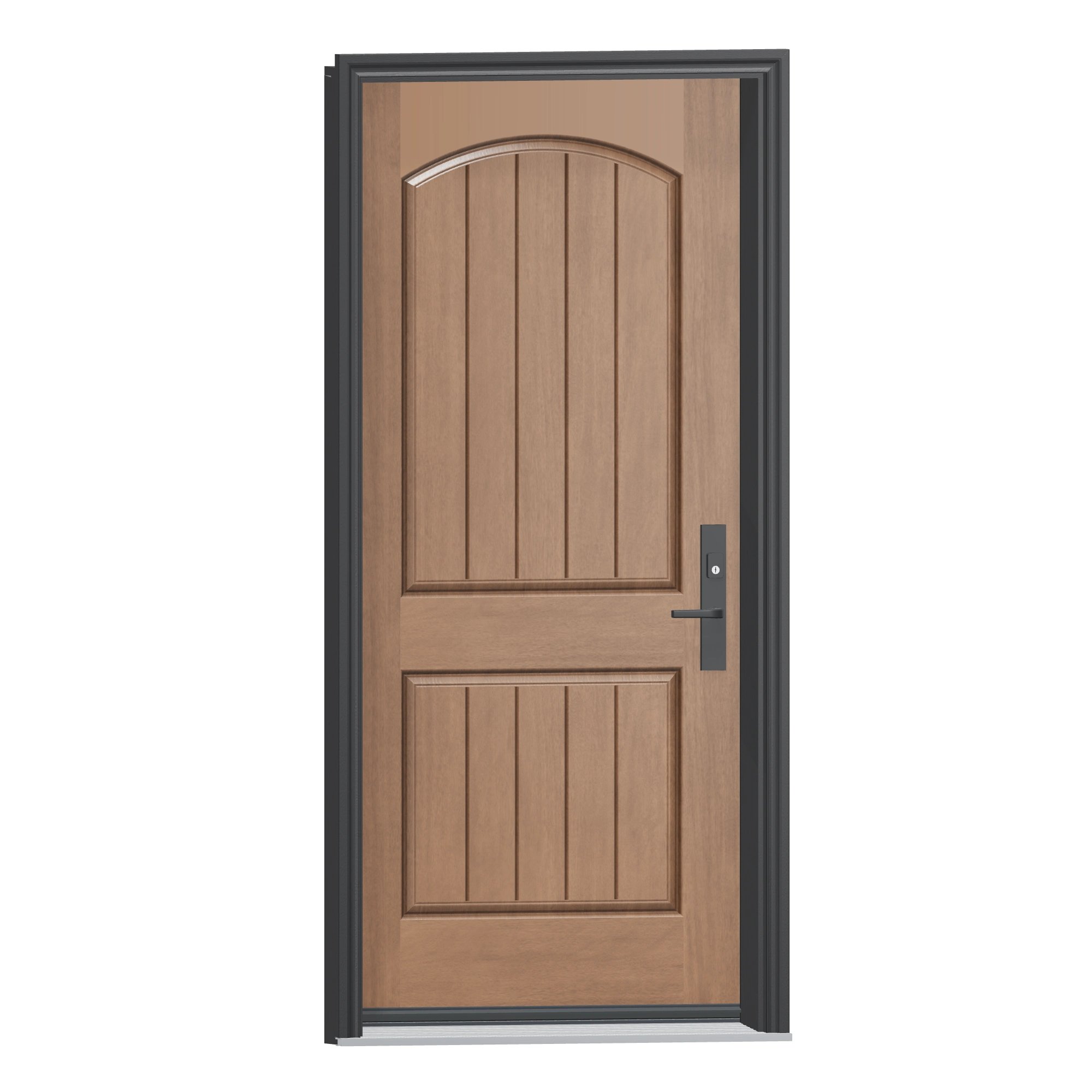 Opposite exterior angle of 36 × 79 inch MAH2A · Two panel arch plank Fiberglass Entry Door