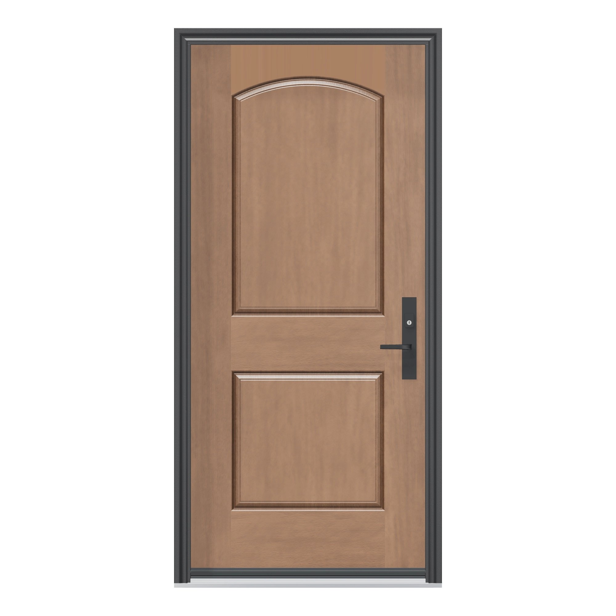 Straight exterior view of 36 × 79 inch MAH2D · Two panel arch Fiberglass Entry Door