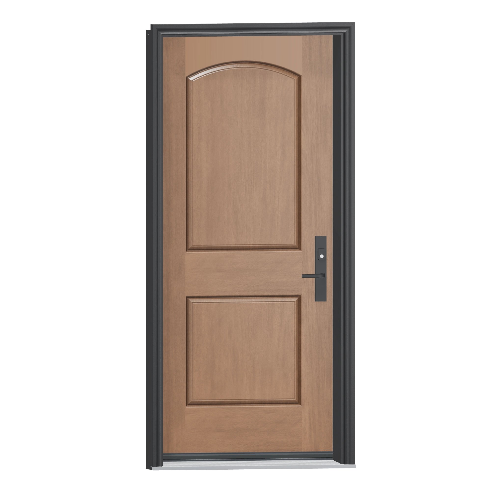 Opposite exterior angle of 36 × 79 inch MAH2D · Two panel arch Fiberglass Entry Door