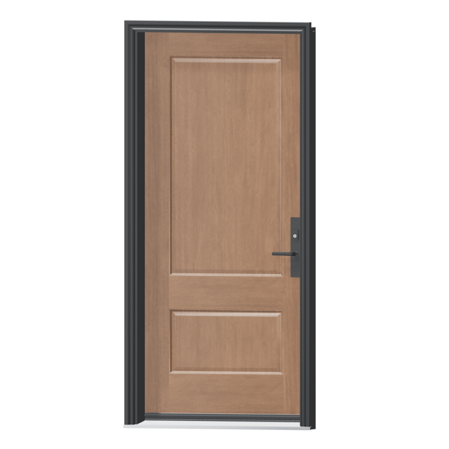 Angled exterior view of 36 × 79 inch Two panel Fiberglass Entry Door