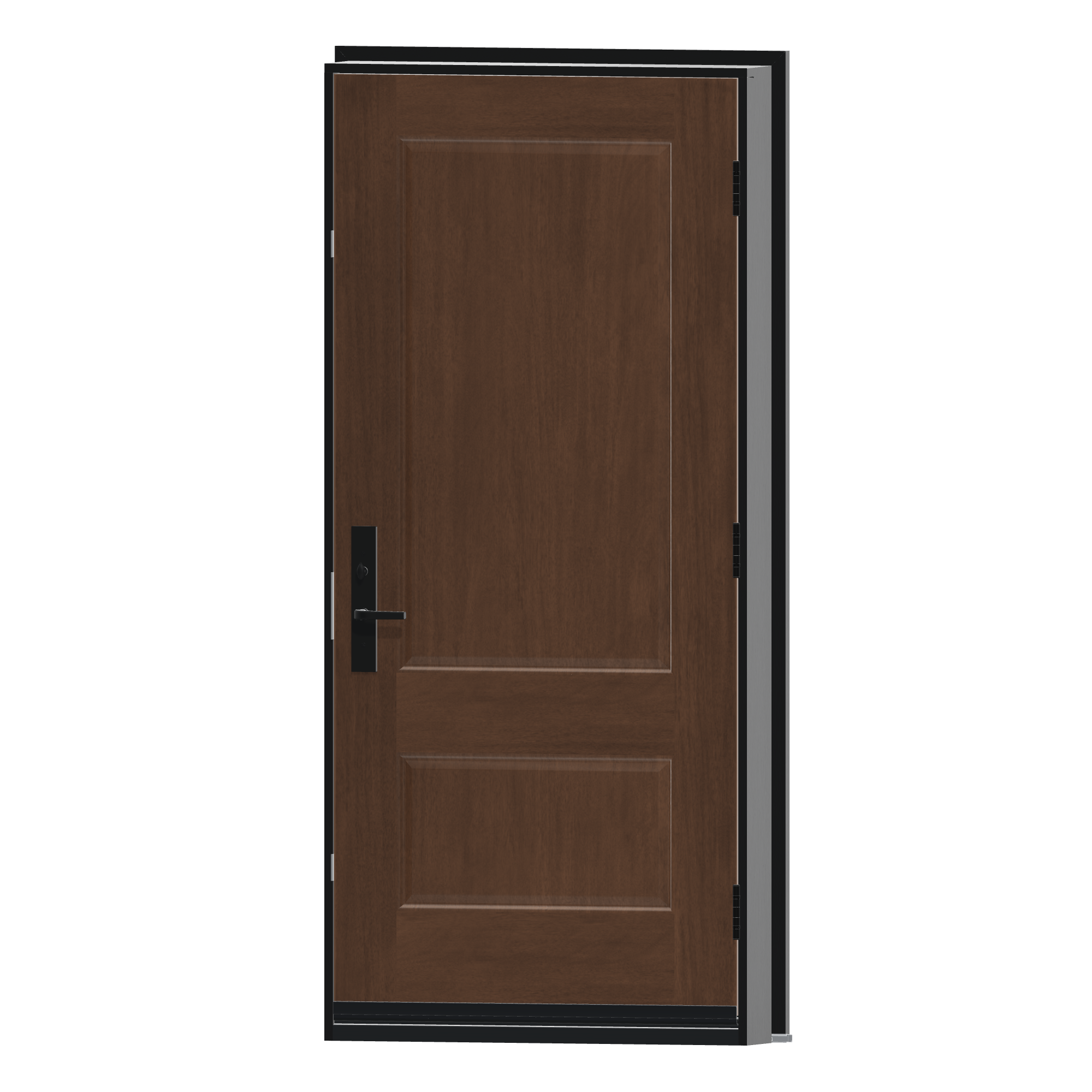 Angled interior view of 36 × 79 inch Two panel Fiberglass Entry Door