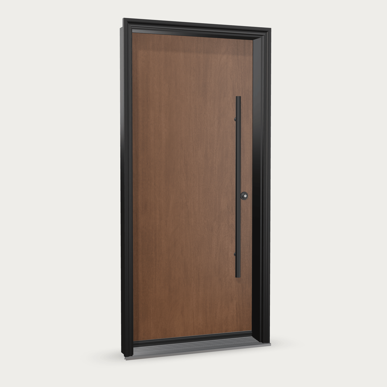 Flush Fiberglass Entry Door shown with optional finish and hardware upgrades