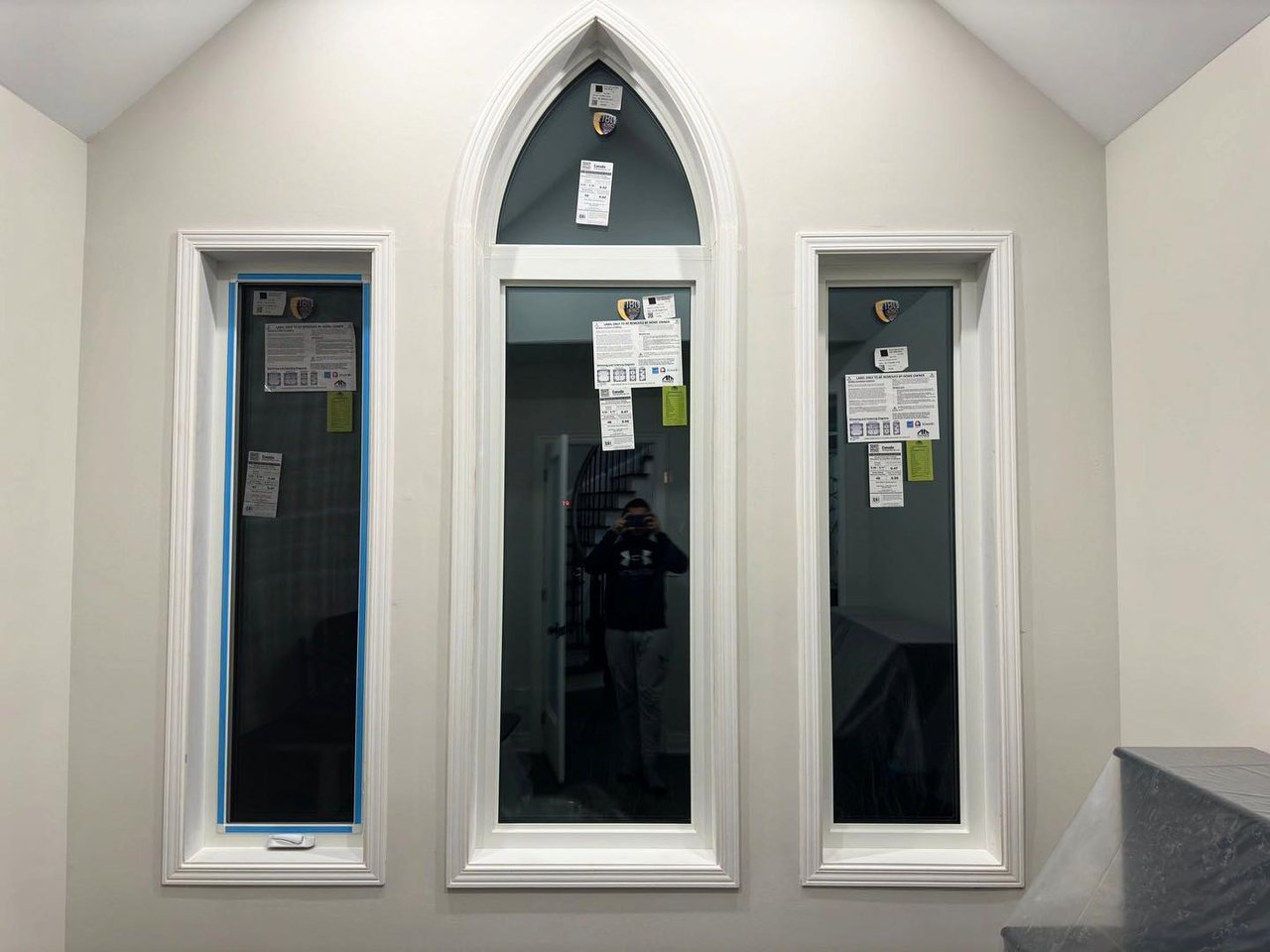 A pointed-arch window in a custom replacement project