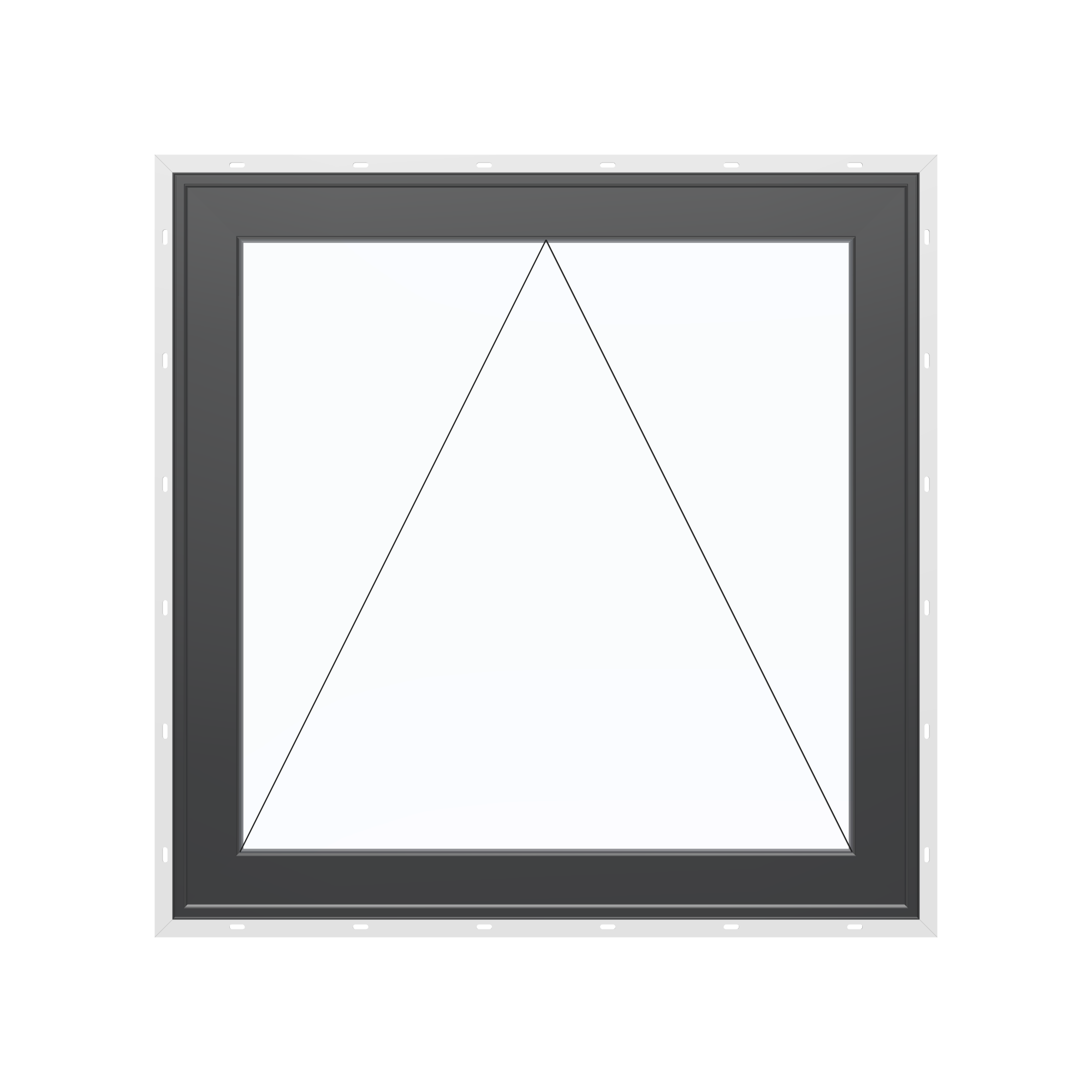 Straight exterior view of the 36 × 36 inch awning, black exterior / black interior, with nailing flange