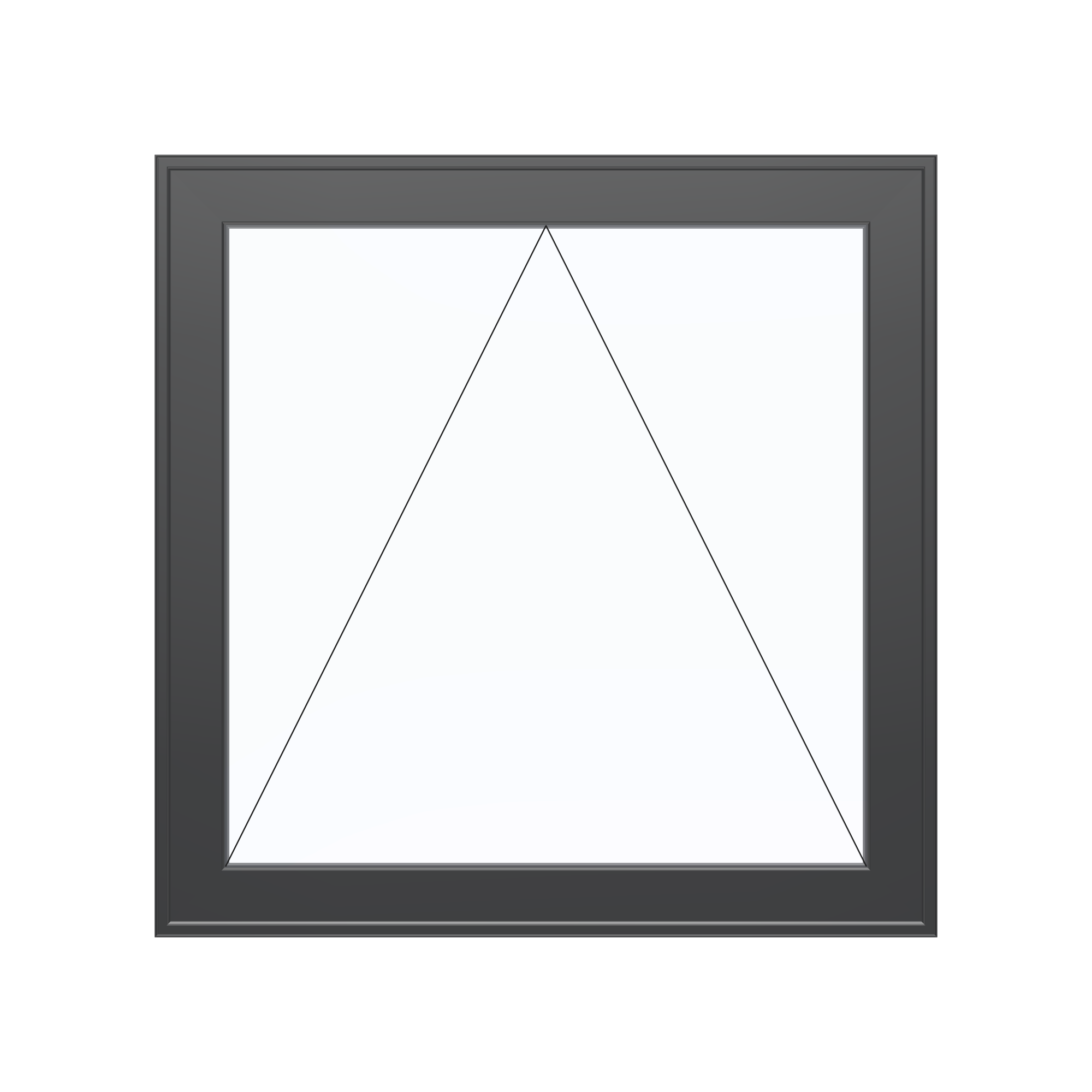 Straight exterior view of the 36 × 36 inch awning, black exterior / black interior, without nailing flange