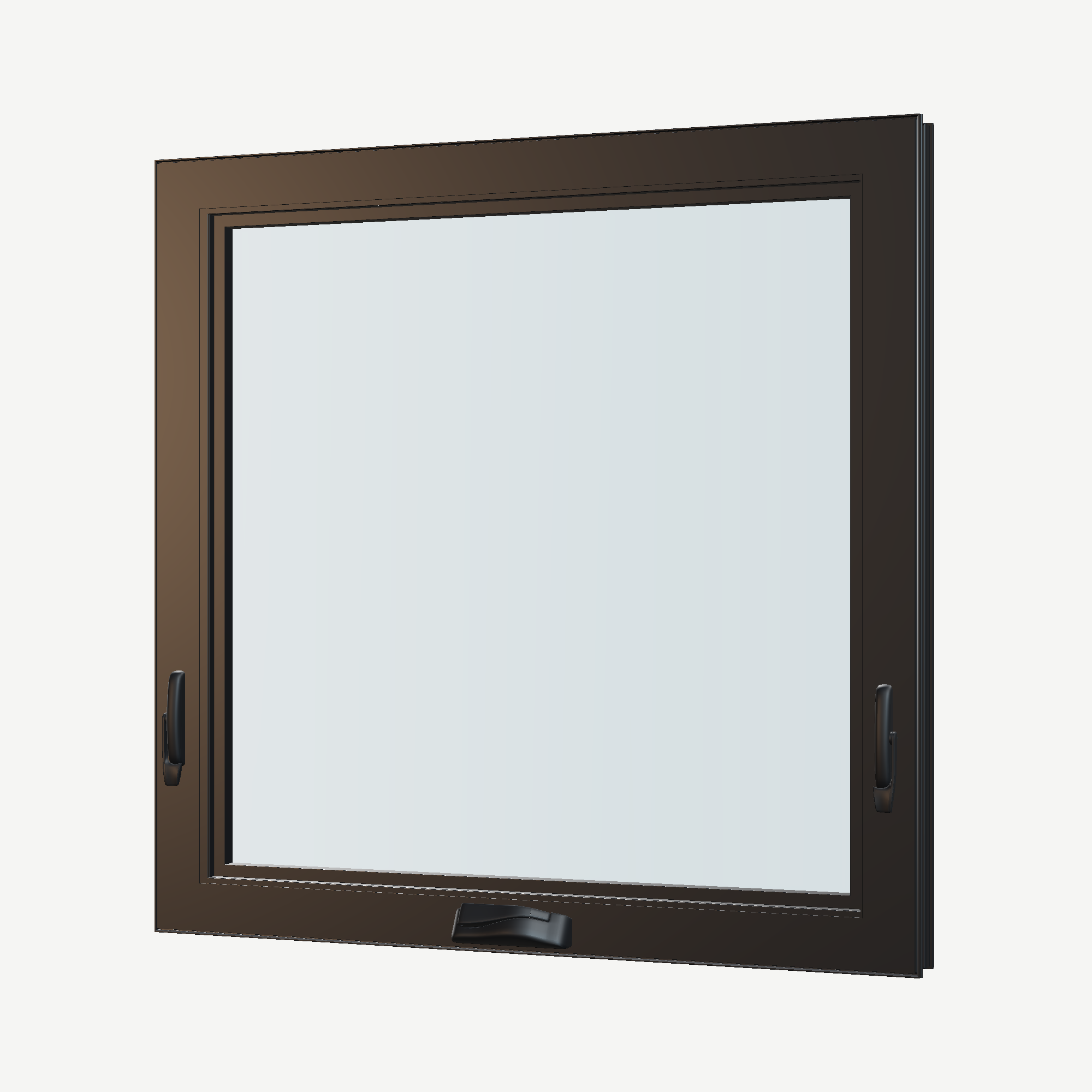 Angled interior view of the 36 × 36 inch awning, black exterior / black interior, without nailing flange