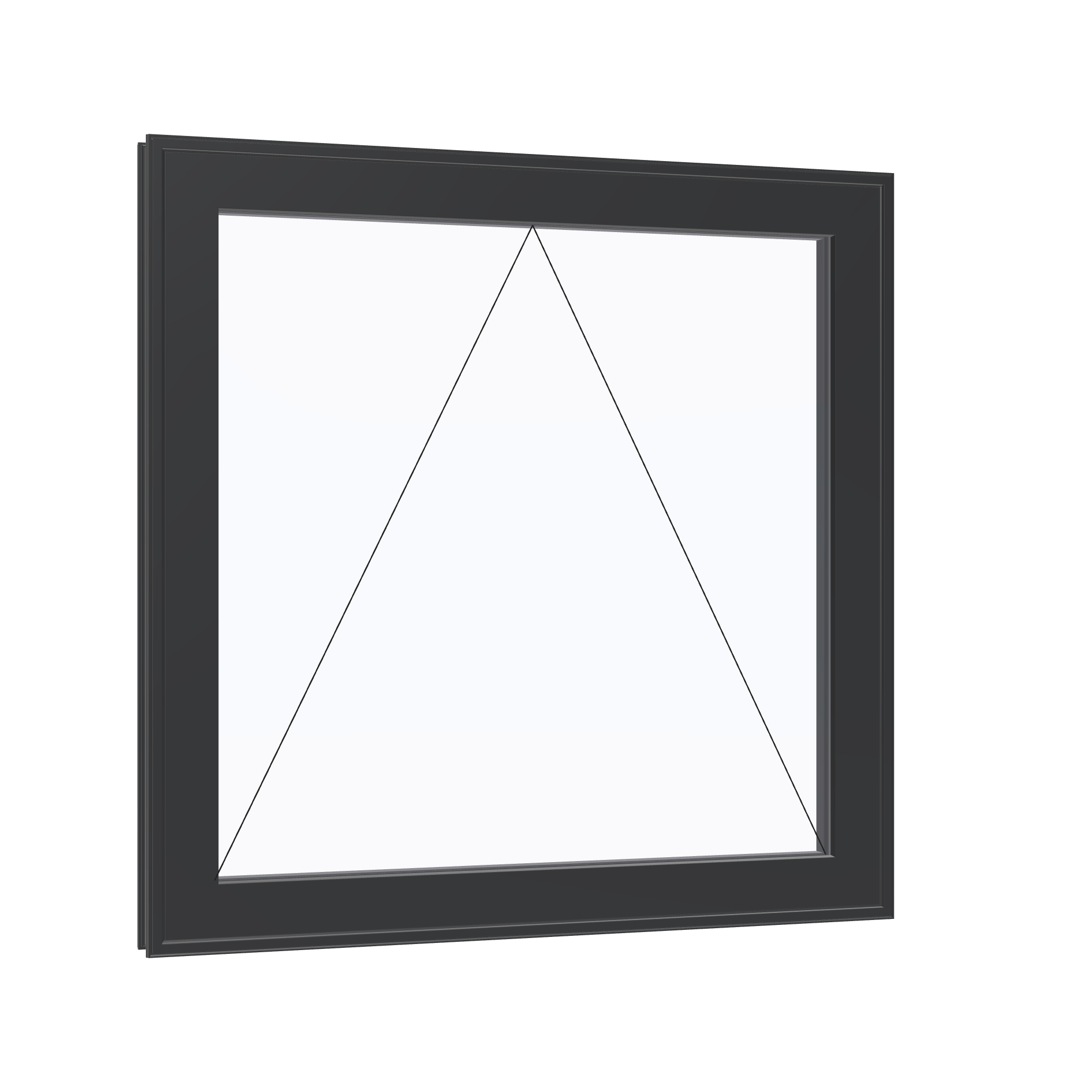 Opposite exterior angle of the 36 × 36 inch awning, black exterior / black interior, without nailing flange