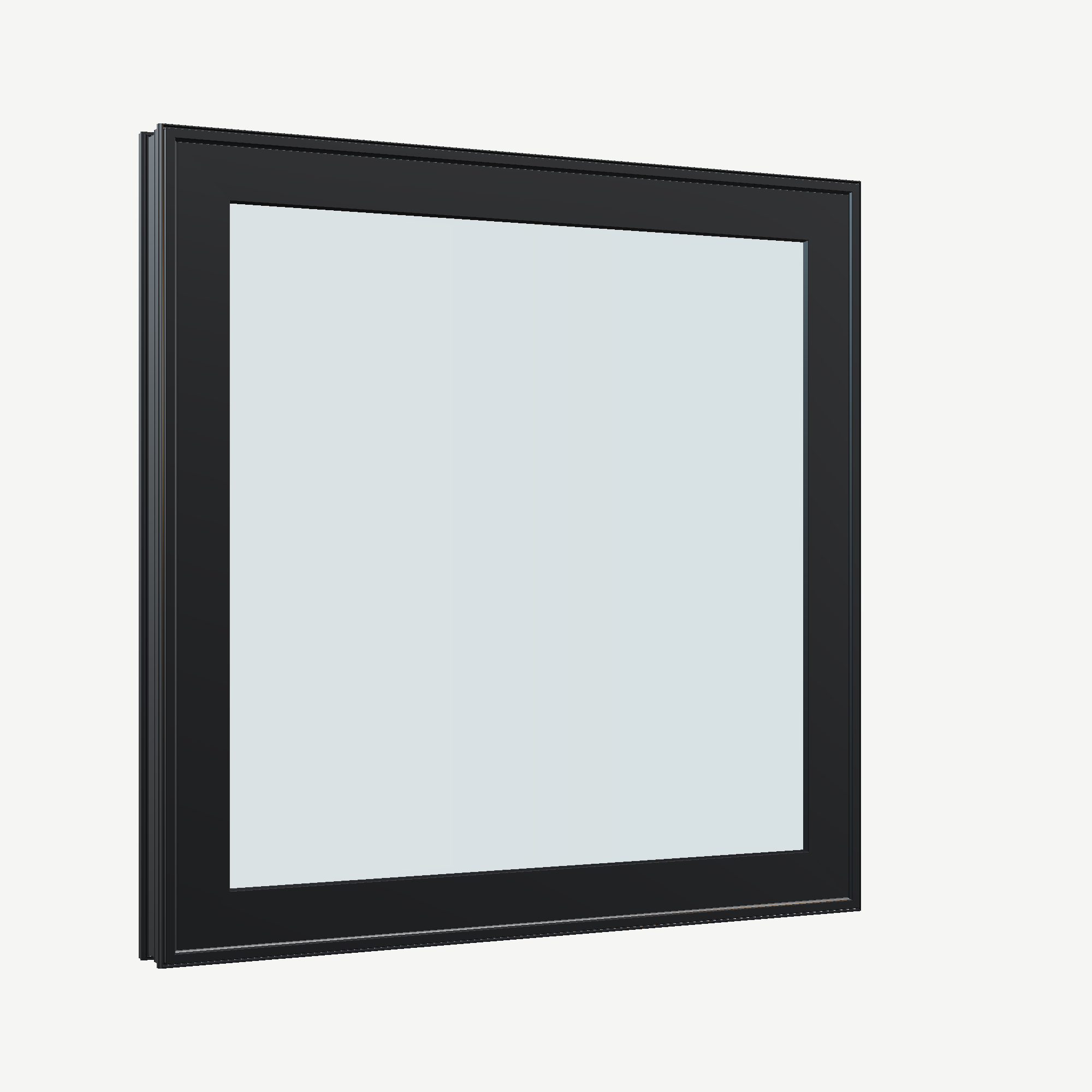 Opposite exterior angle of the 36 × 36 inch awning, black exterior / black interior, without nailing flange