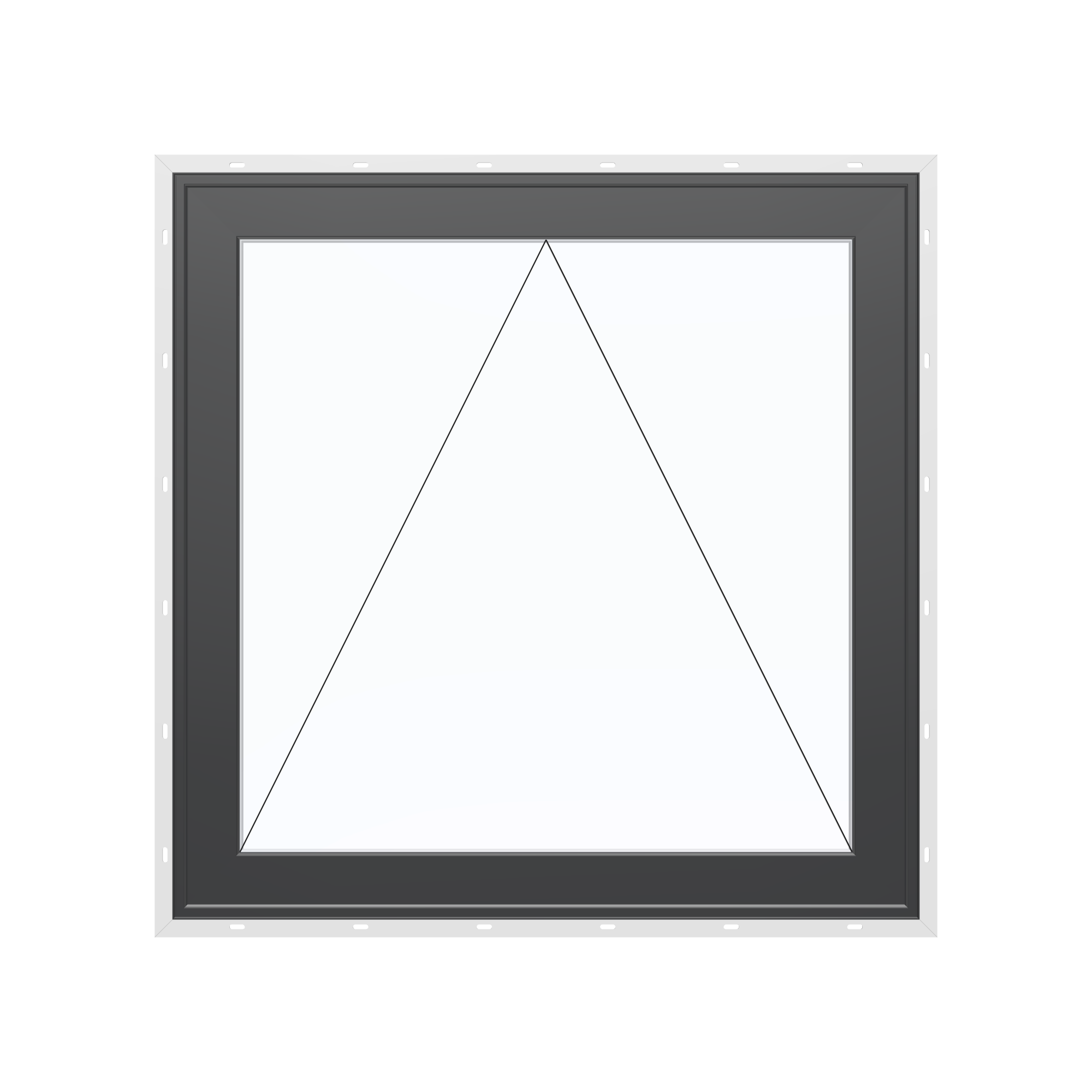 Straight exterior view of the 36 × 36 inch awning, black exterior / white interior, with nailing flange