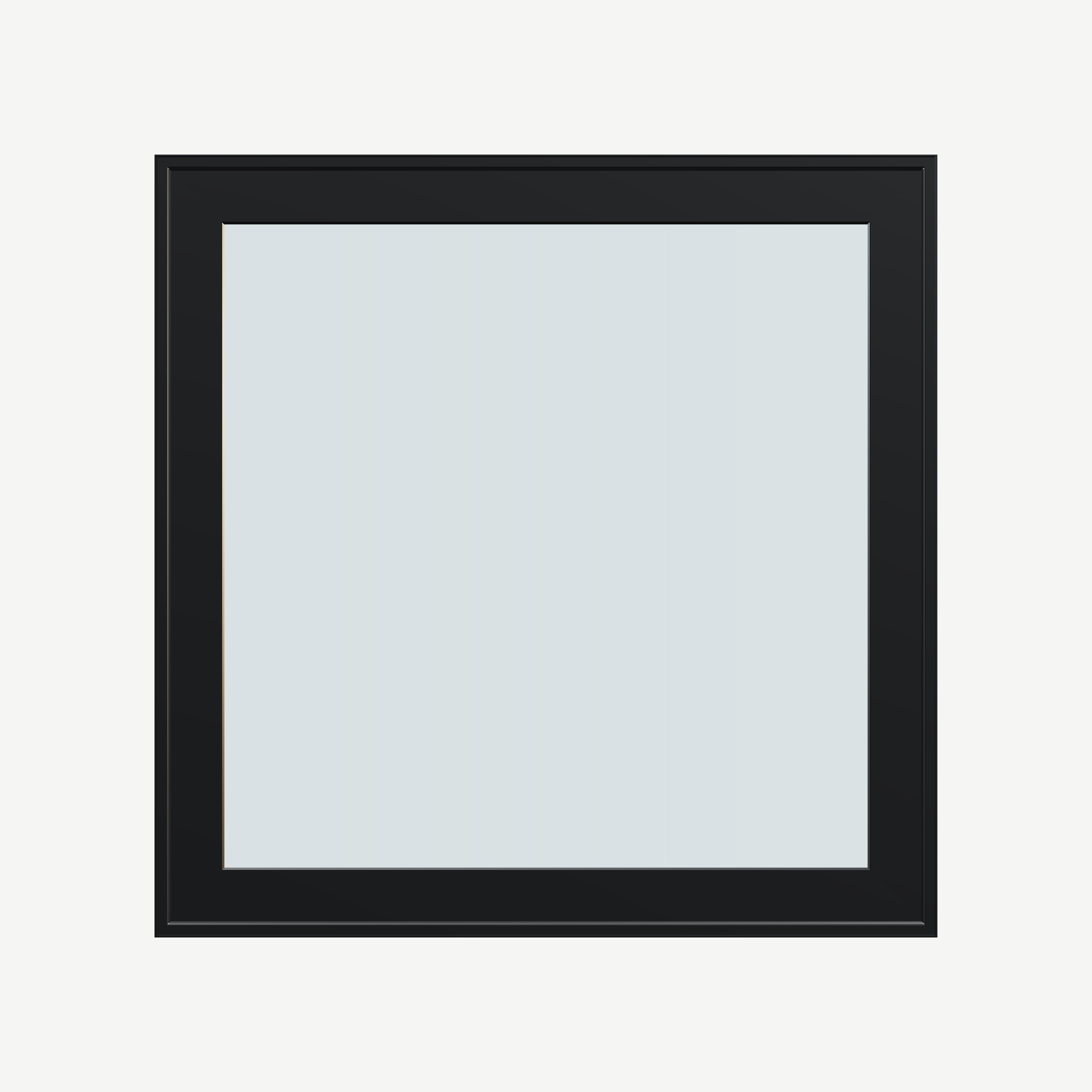 Straight exterior view of the 36 × 36 inch awning, black exterior / white interior, without nailing flange