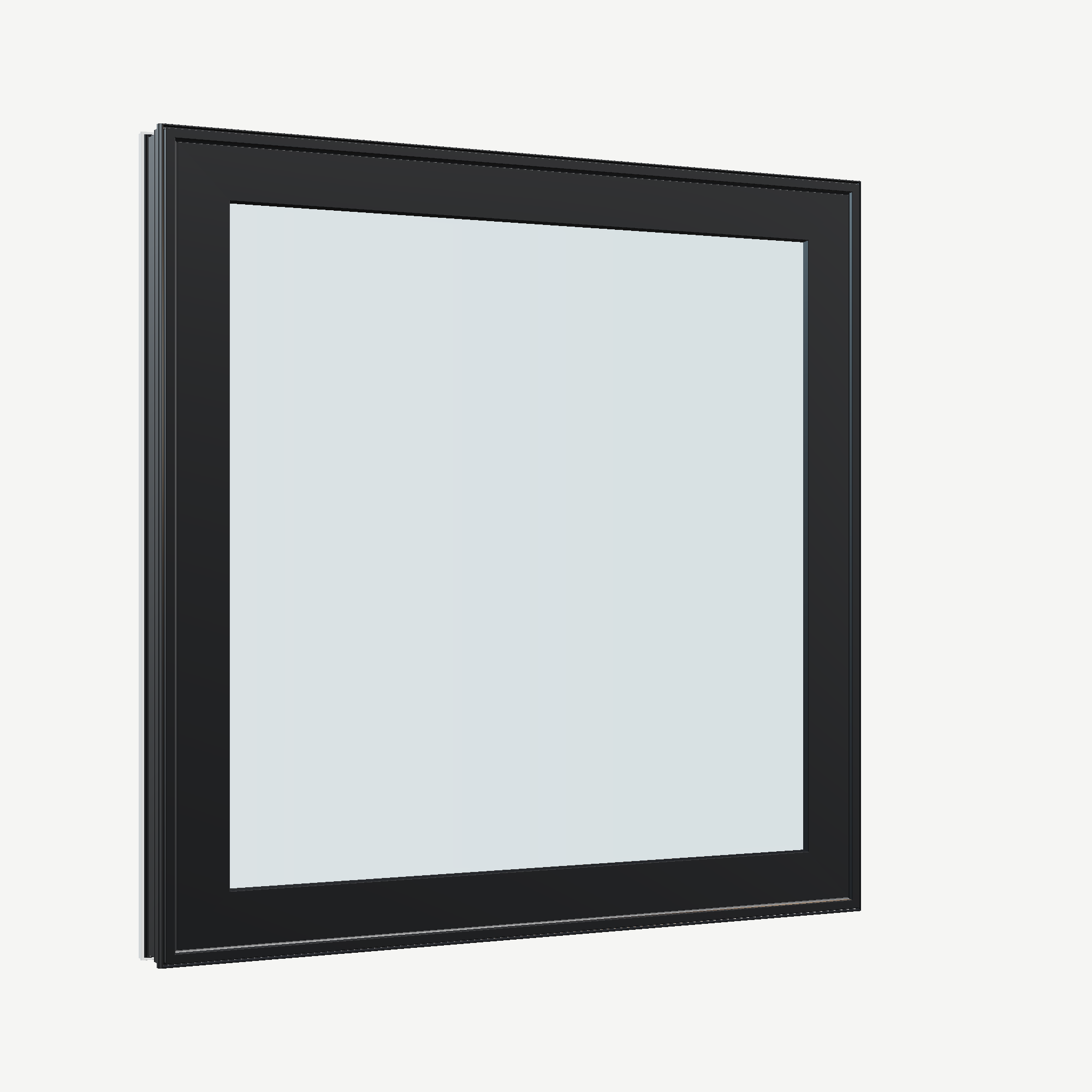 Opposite exterior angle of the 36 × 36 inch awning, black exterior / white interior, without nailing flange