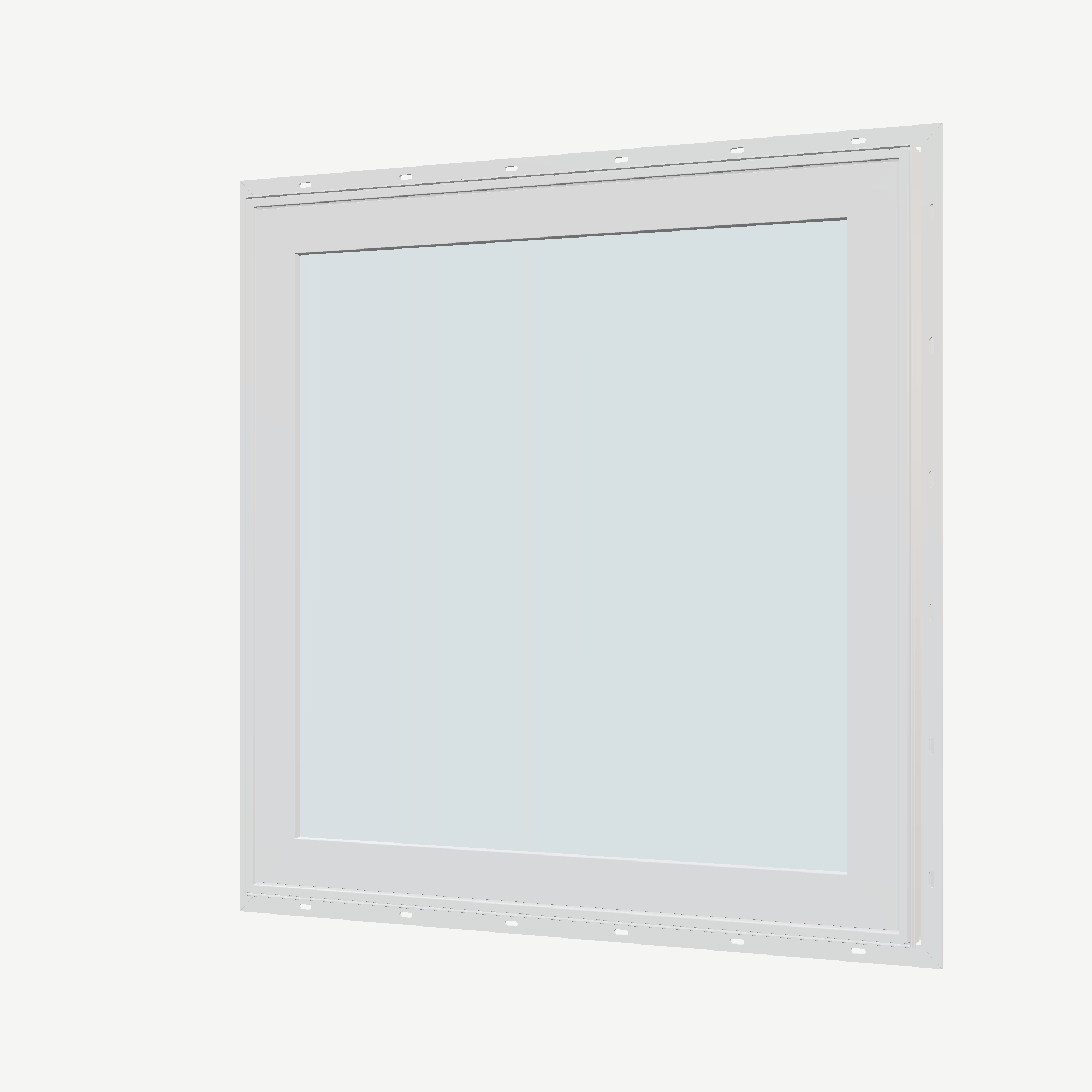 Angled exterior view of the 36 × 36 inch awning, white exterior / white interior, with nailing flange
