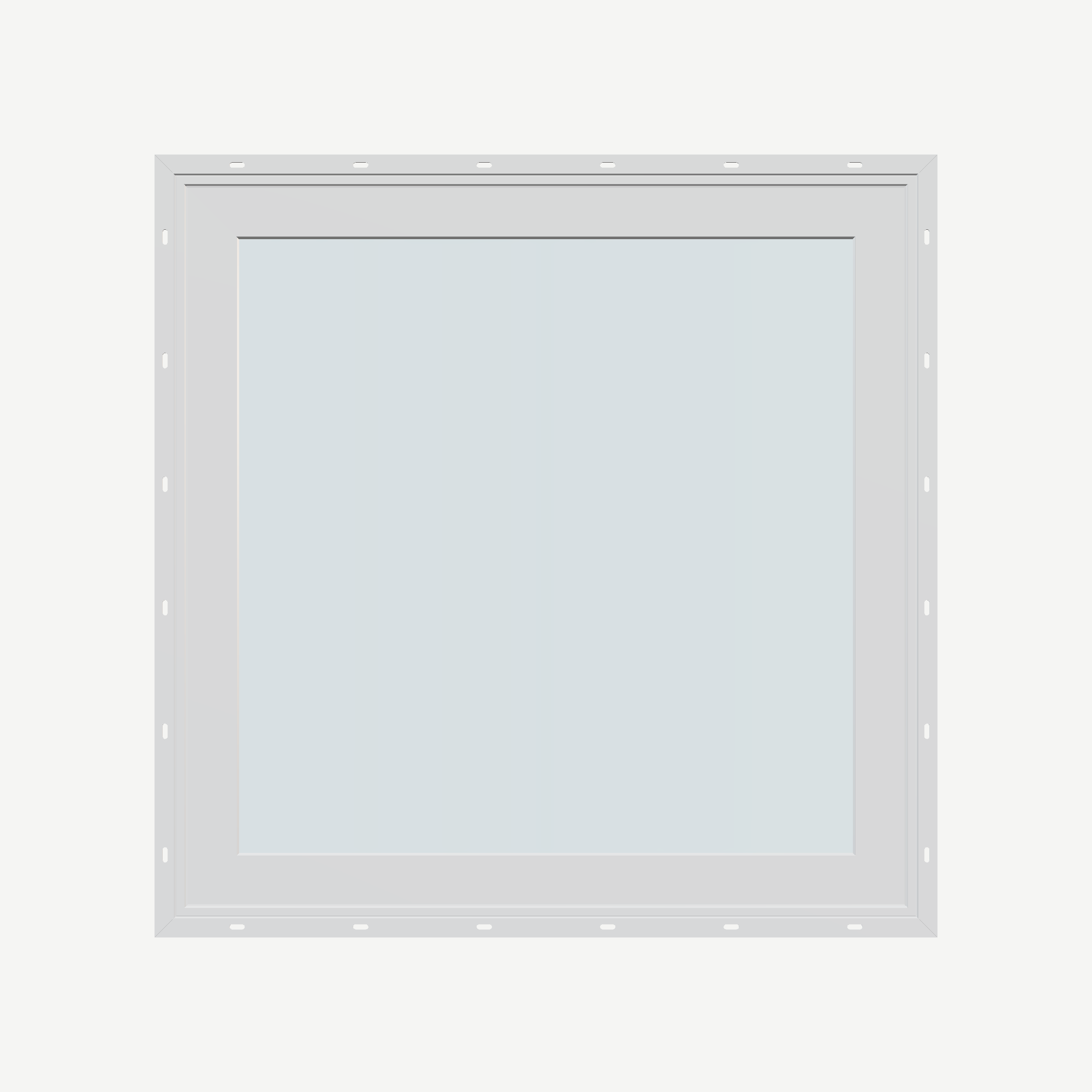 Straight exterior view of the 36 × 36 inch awning, white exterior / white interior, with nailing flange