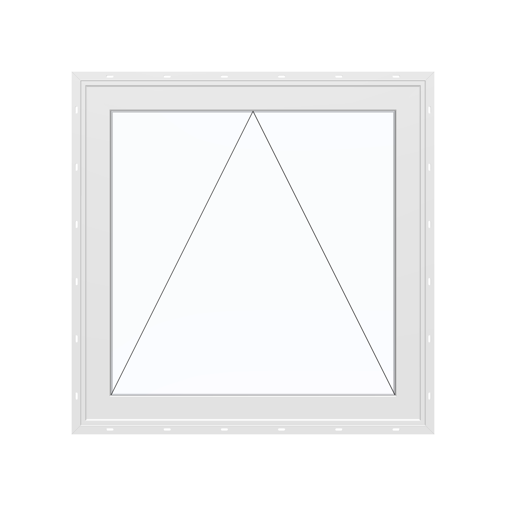Straight exterior view of the 36 × 36 inch awning, white exterior / white interior, with nailing flange