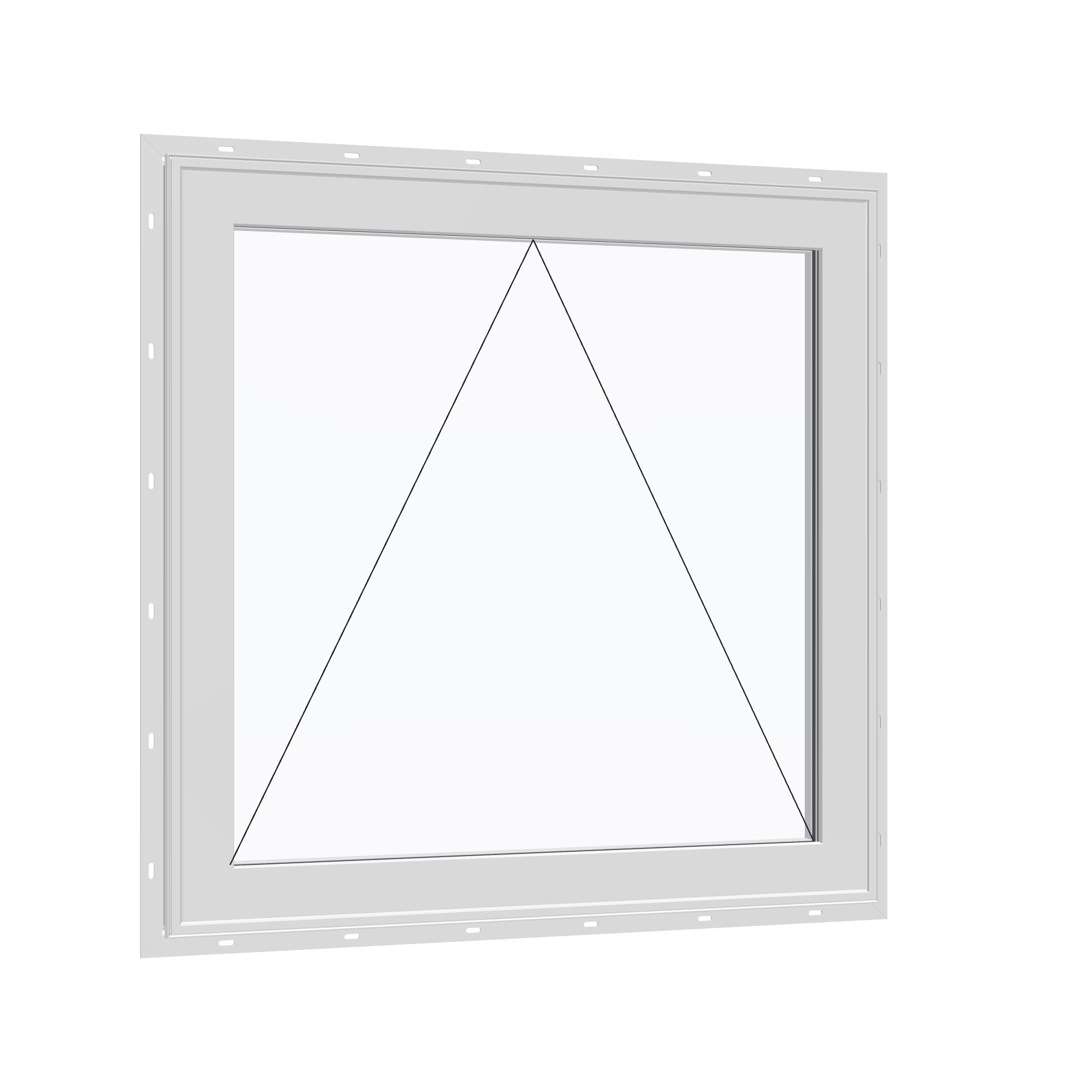 Opposite exterior angle of the 36 × 36 inch awning, white exterior / white interior, with nailing flange