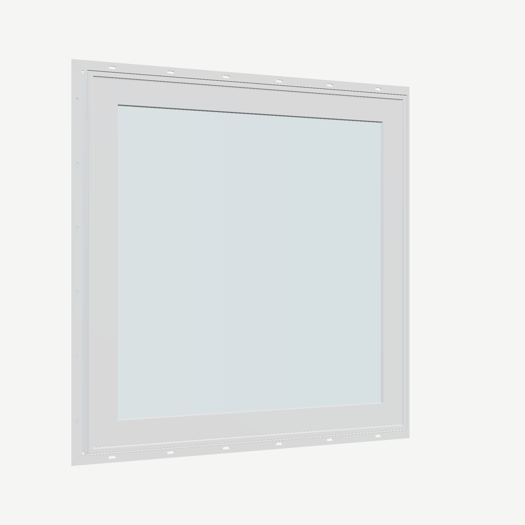 Opposite exterior angle of the 36 × 36 inch awning, white exterior / white interior, with nailing flange