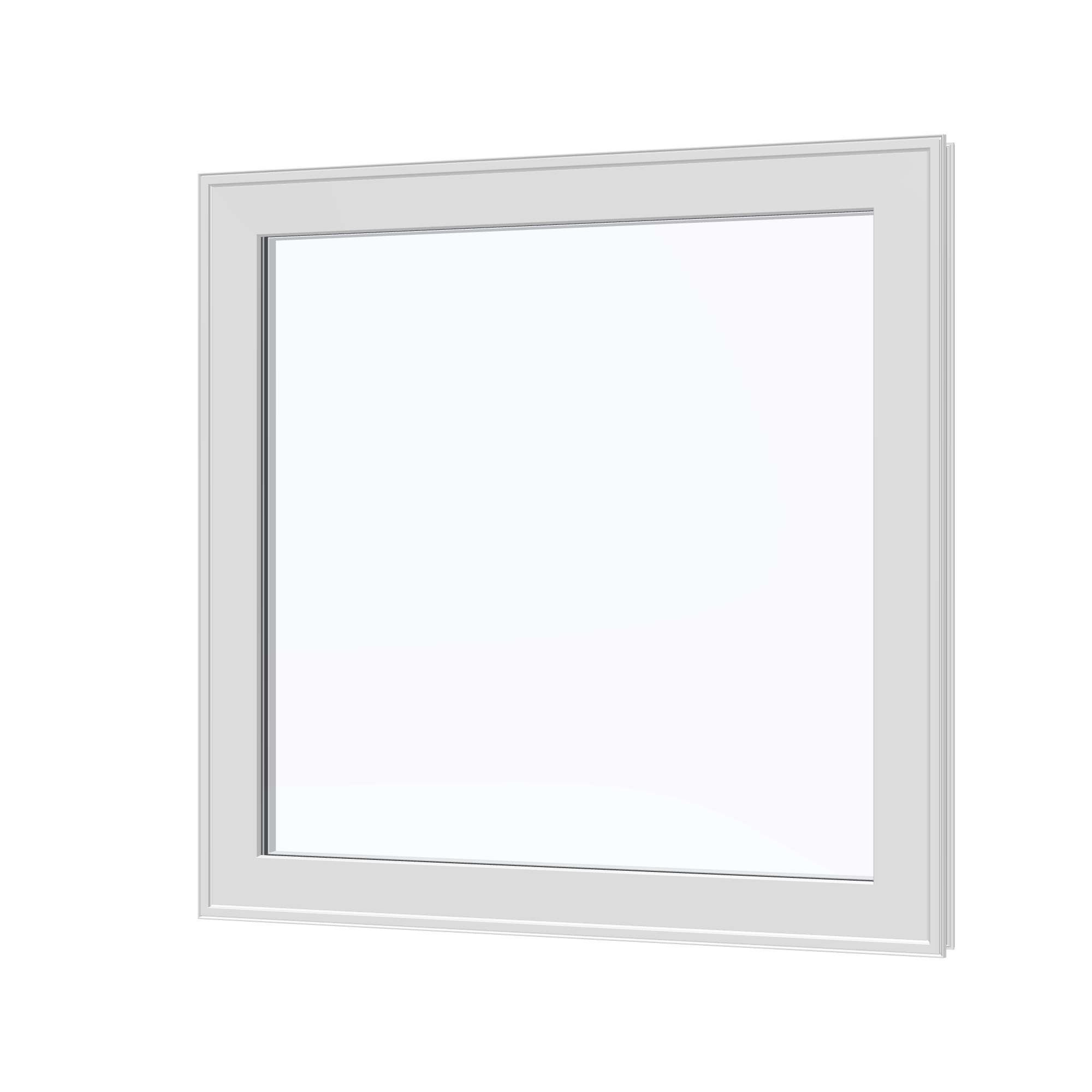 Angled exterior view of the 36 × 36 inch awning, white exterior / white interior, without nailing flange