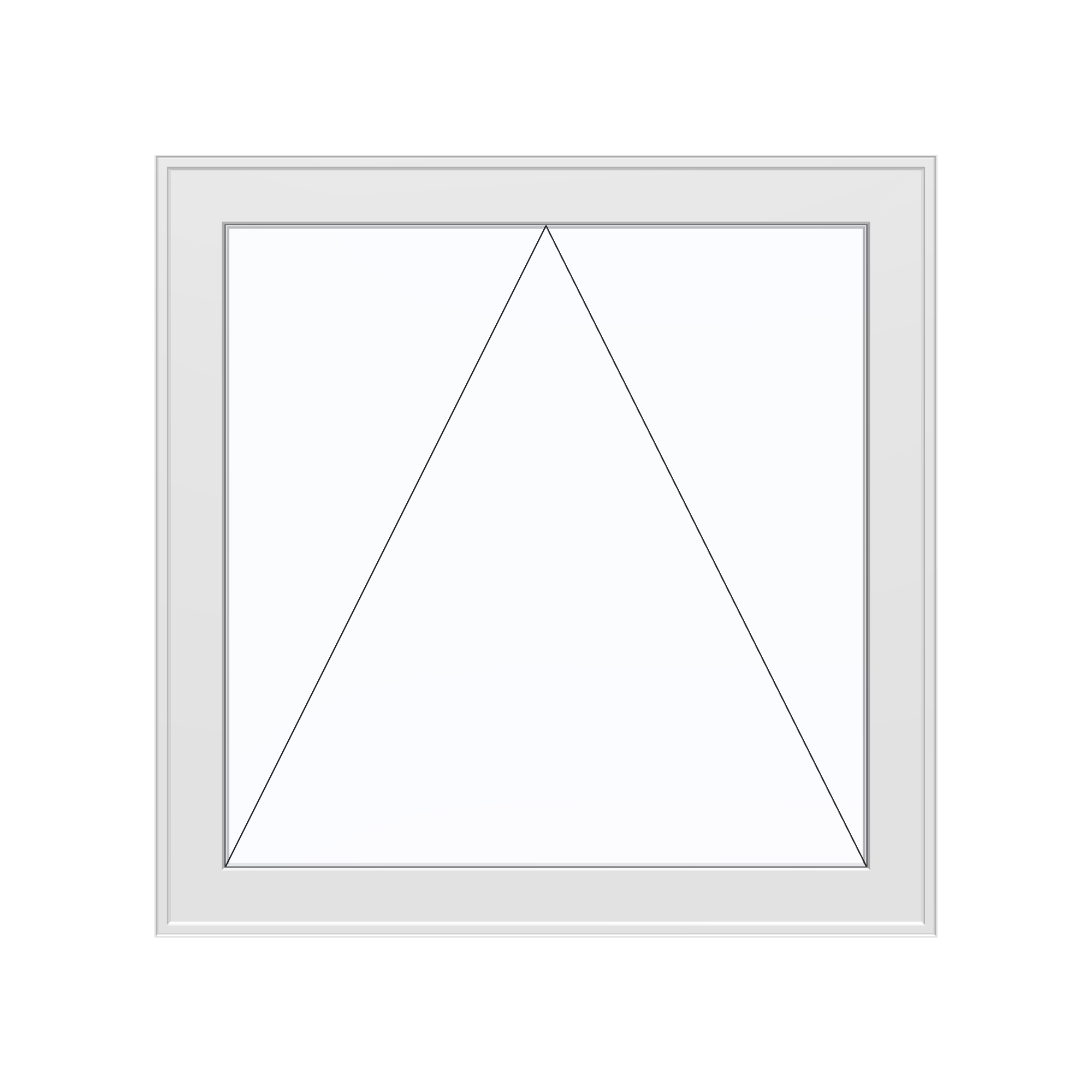 Straight exterior view of the 36 × 36 inch awning, white exterior / white interior, without nailing flange