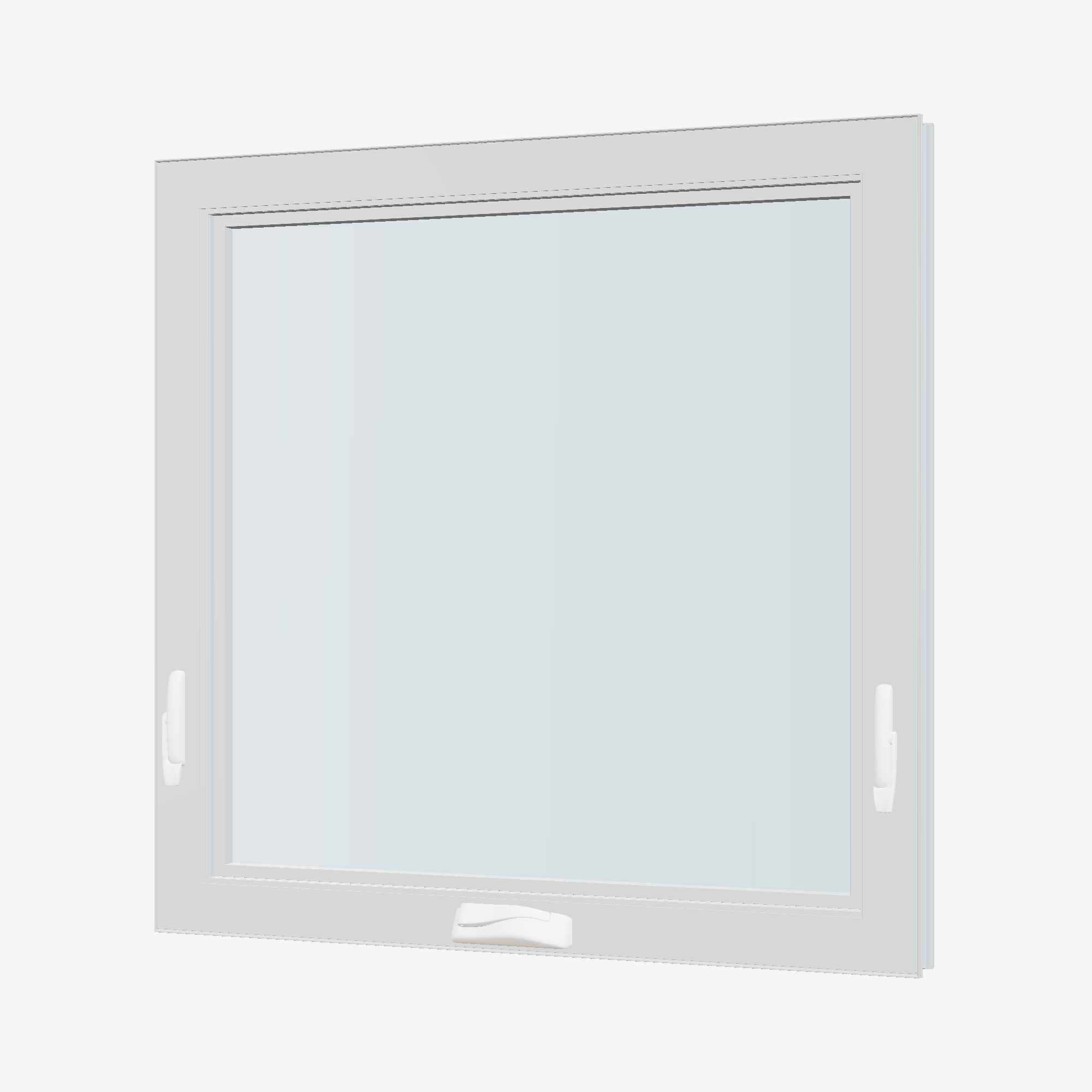 Angled interior view of the 36 × 36 inch awning, white exterior / white interior, without nailing flange
