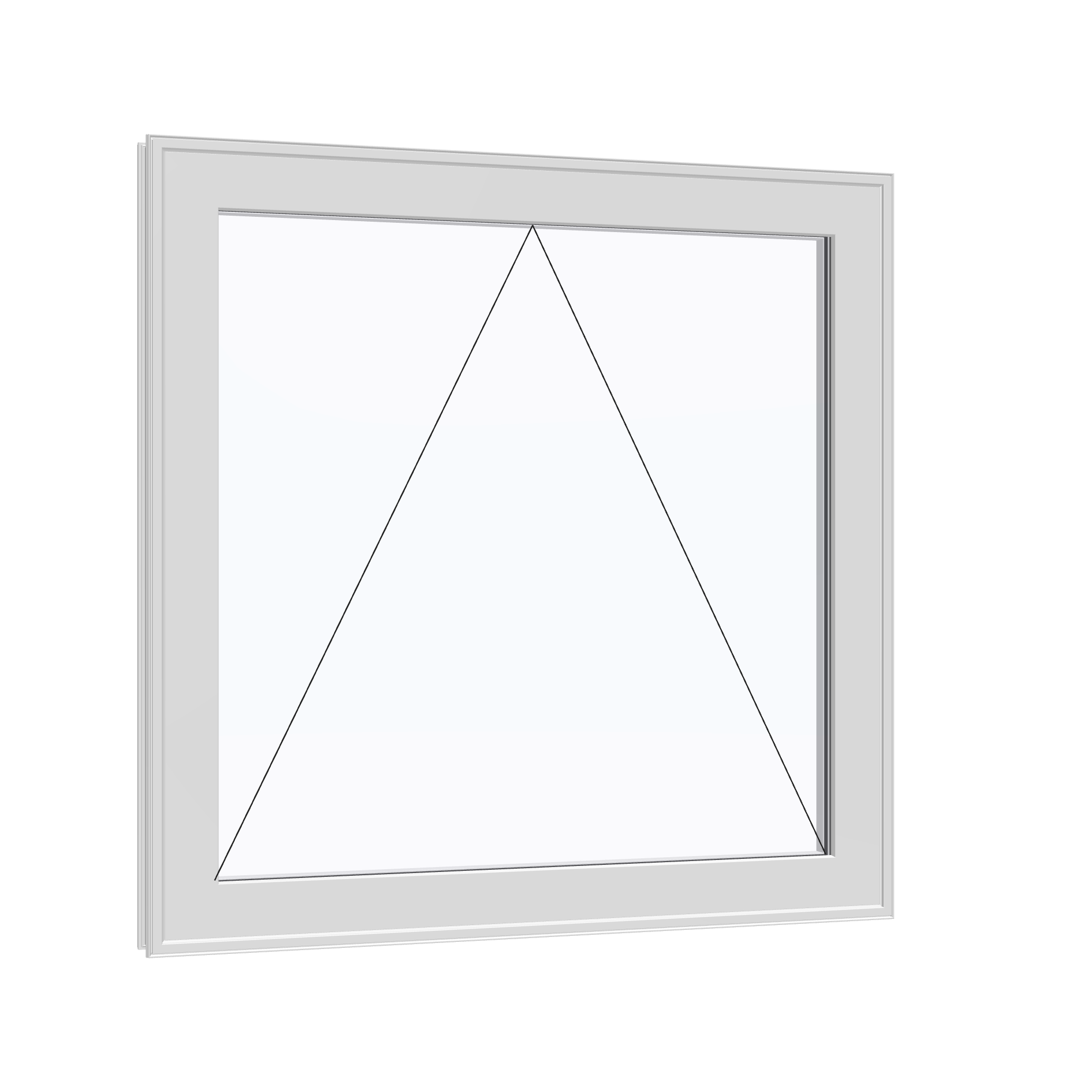 Opposite exterior angle of the 36 × 36 inch awning, white exterior / white interior, without nailing flange