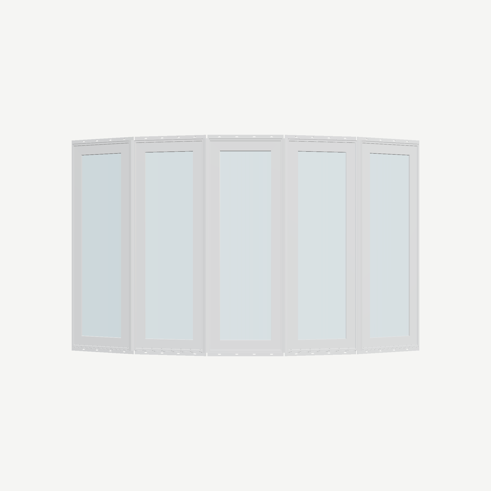 Straight exterior view of the 96 × 54 inch bow window, white exterior / white interior, with nailing flange