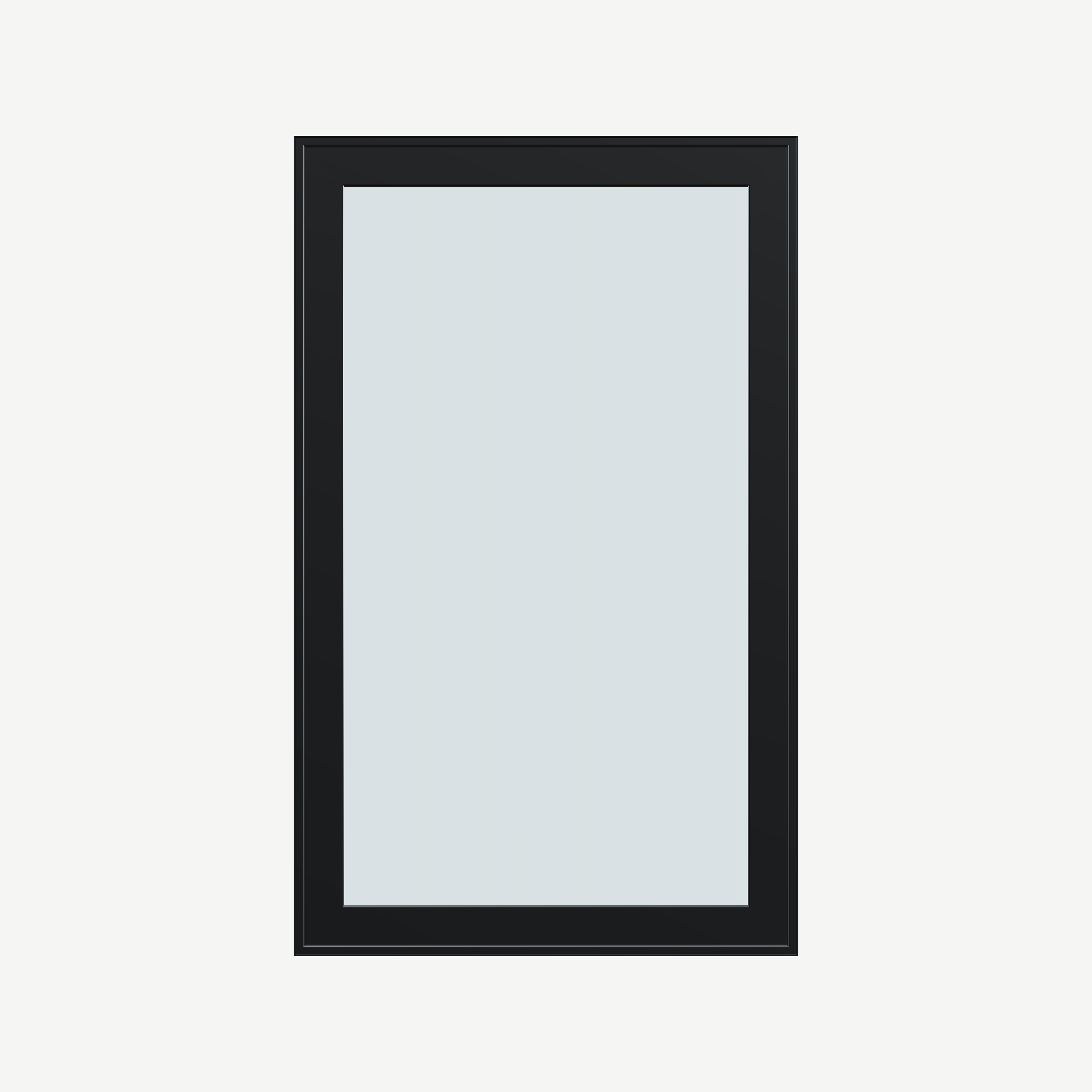 Straight exterior view of the 32 × 52 inch casement, black exterior / black interior, without nailing flange