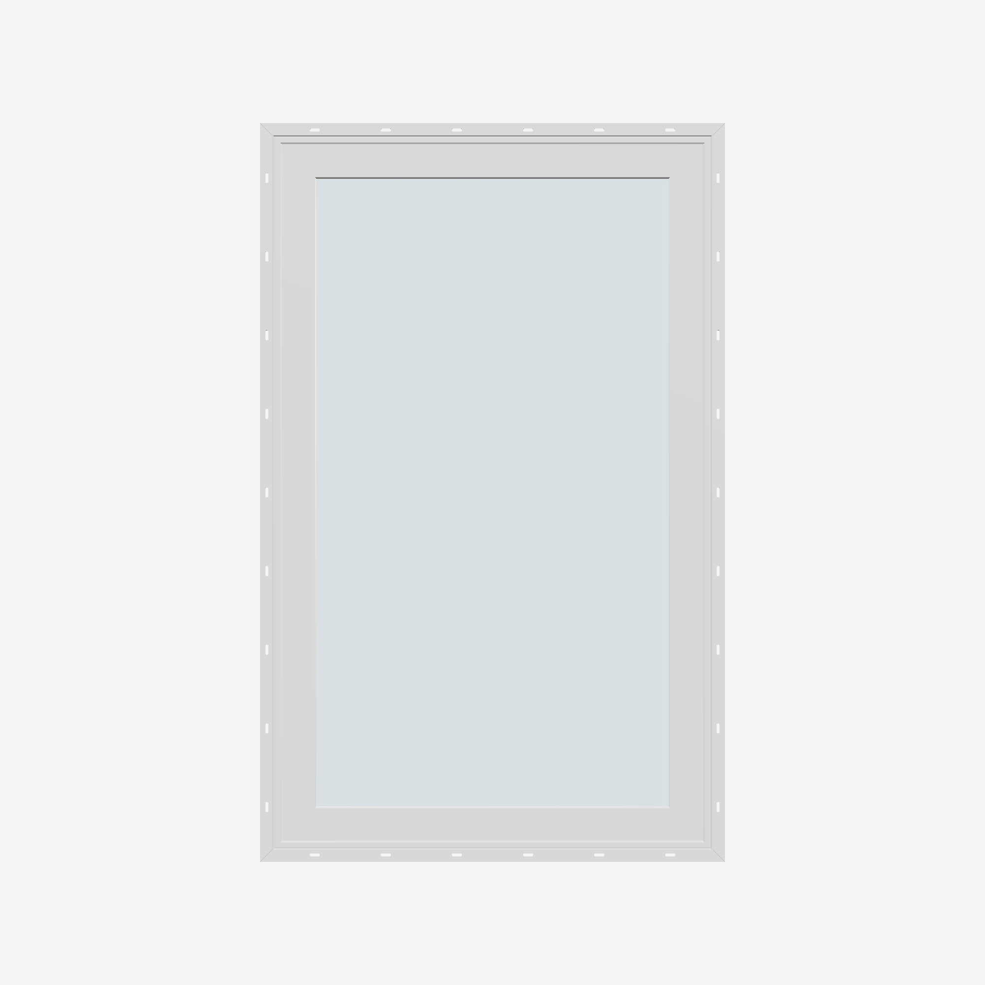 Straight exterior view of the 32 × 52 inch casement, white exterior / white interior, with nailing flange