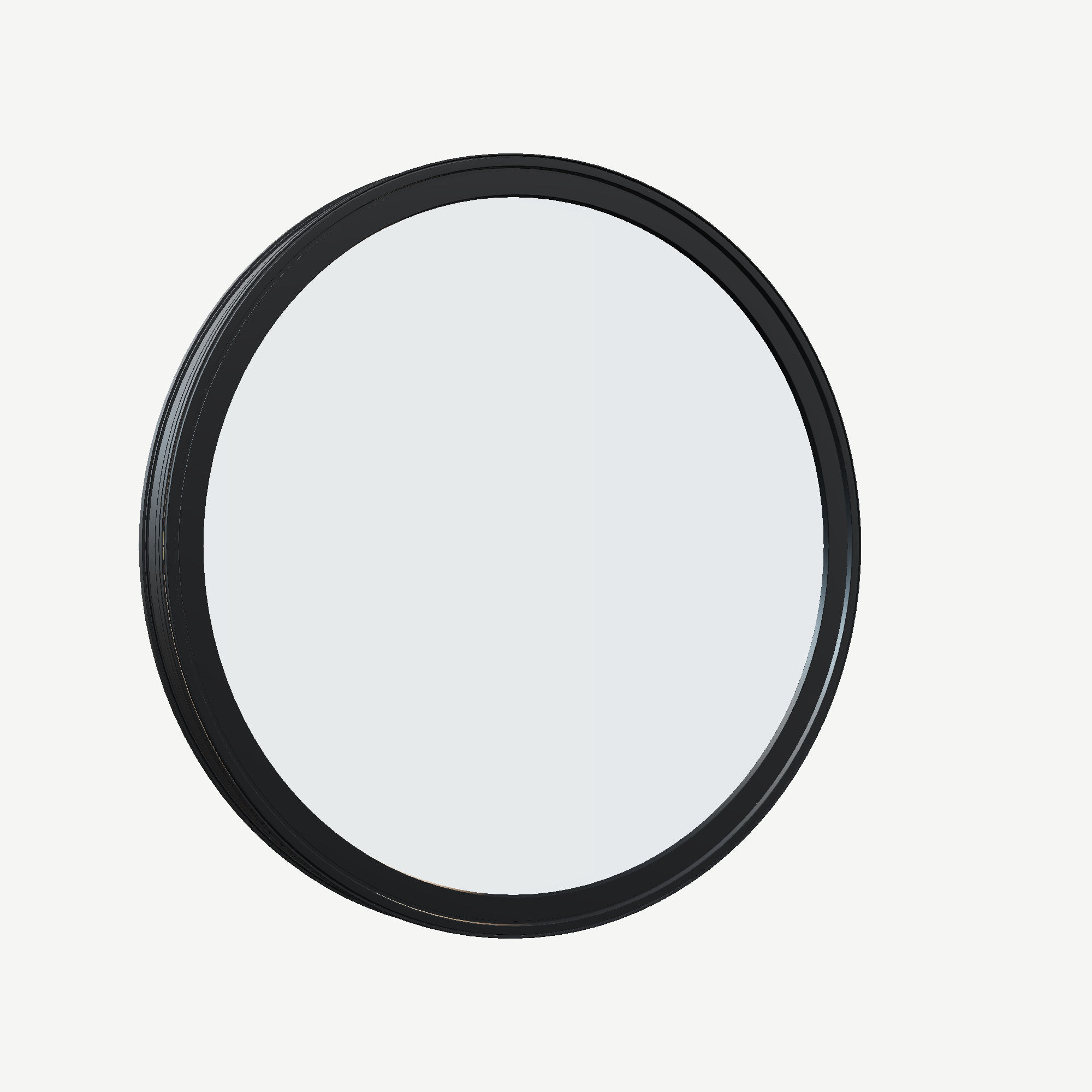 Opposite exterior angle of the 36 × 36 inch circle, black exterior / black interior, without nailing flange