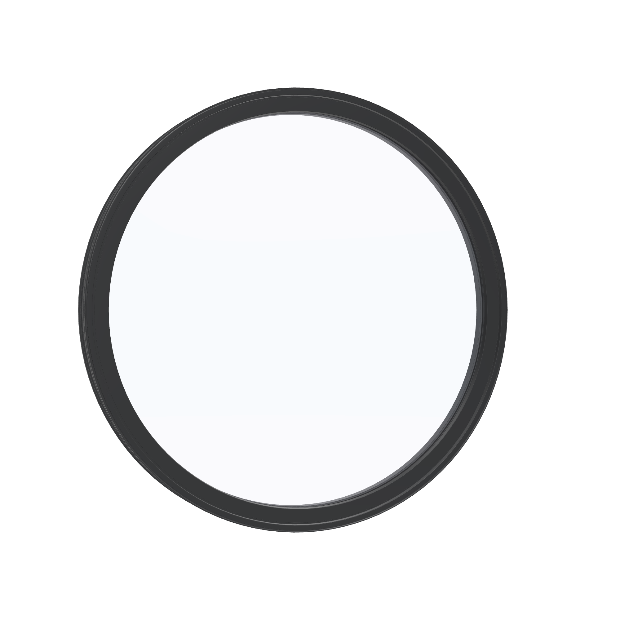 Opposite exterior angle of the 36 × 36 inch circle, black exterior / black interior, without nailing flange