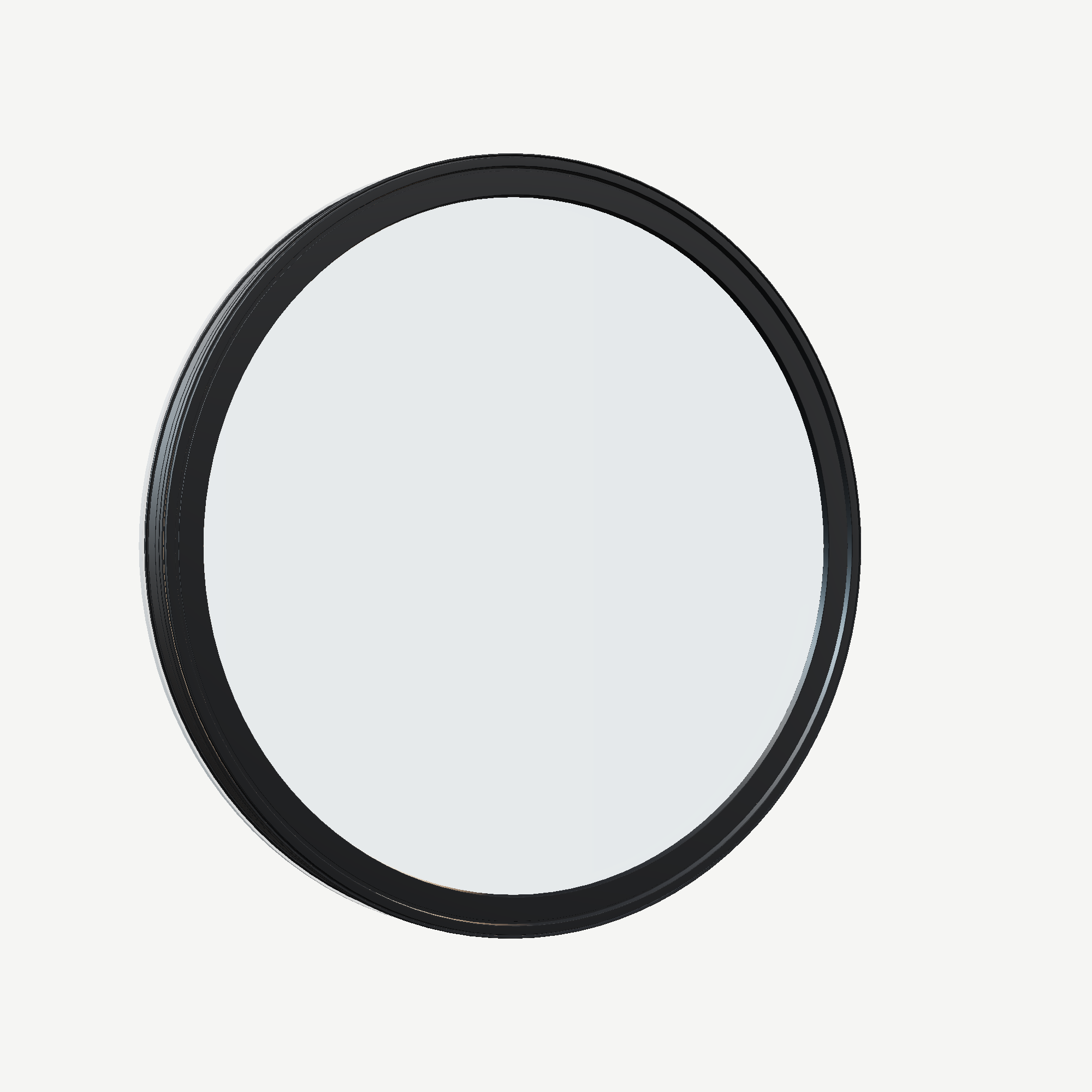 Opposite exterior angle of the 36 × 36 inch circle, black exterior / white interior, without nailing flange