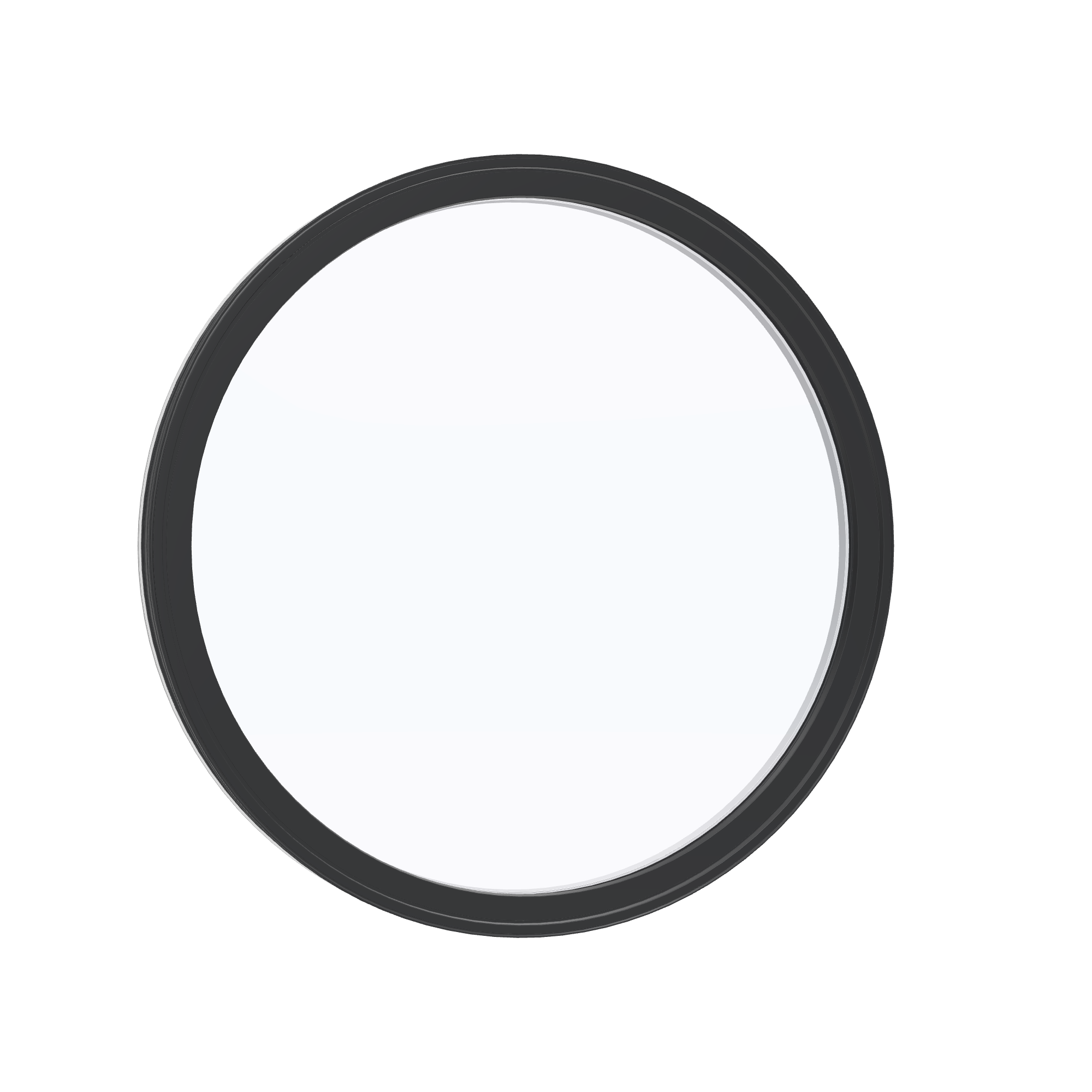 Opposite exterior angle of the 36 × 36 inch circle, black exterior / white interior, without nailing flange