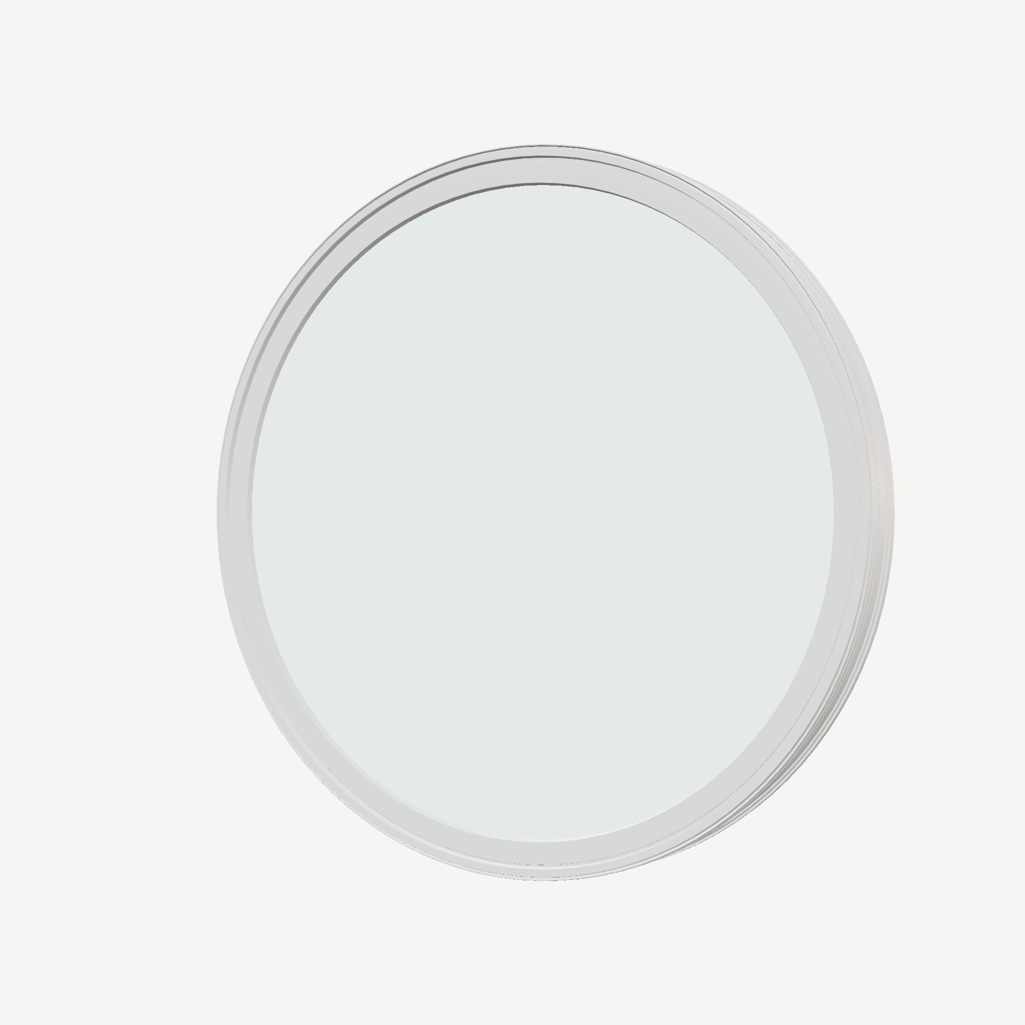 Angled exterior view of the 36 × 36 inch circle, white exterior / white interior, without nailing flange