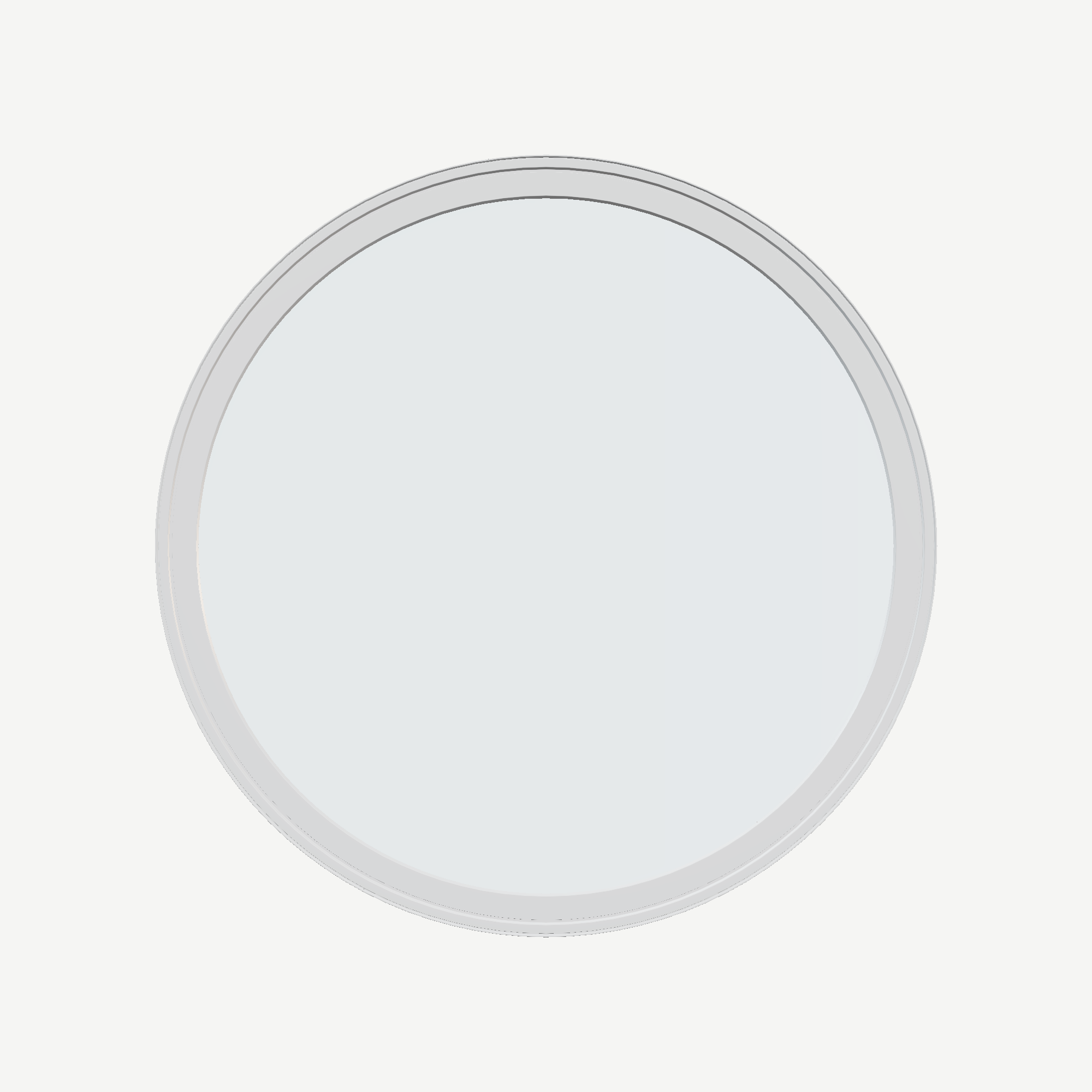 Straight exterior view of the 36 × 36 inch circle, white exterior / white interior, without nailing flange