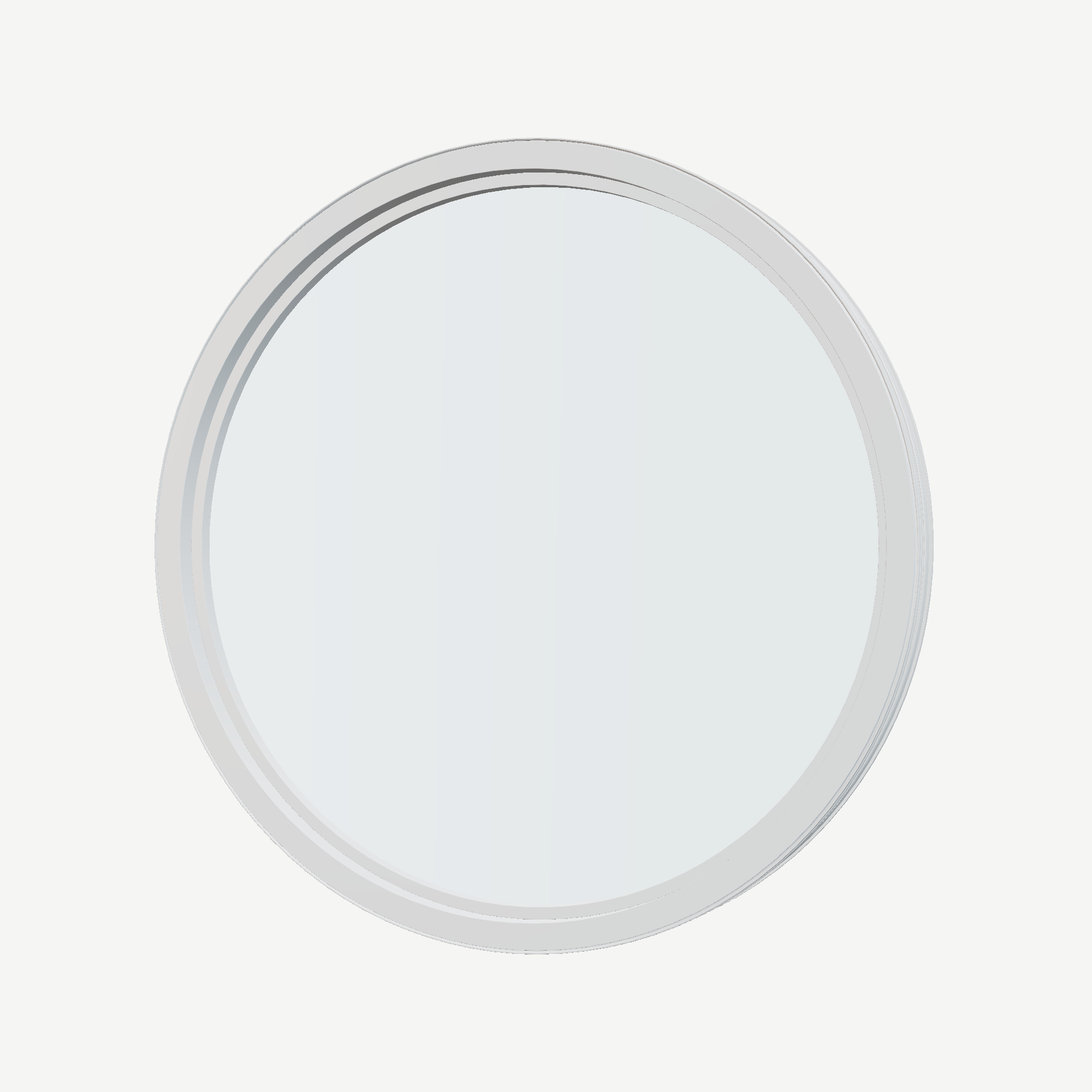 Angled interior view of the 36 × 36 inch circle, white exterior / white interior, without nailing flange