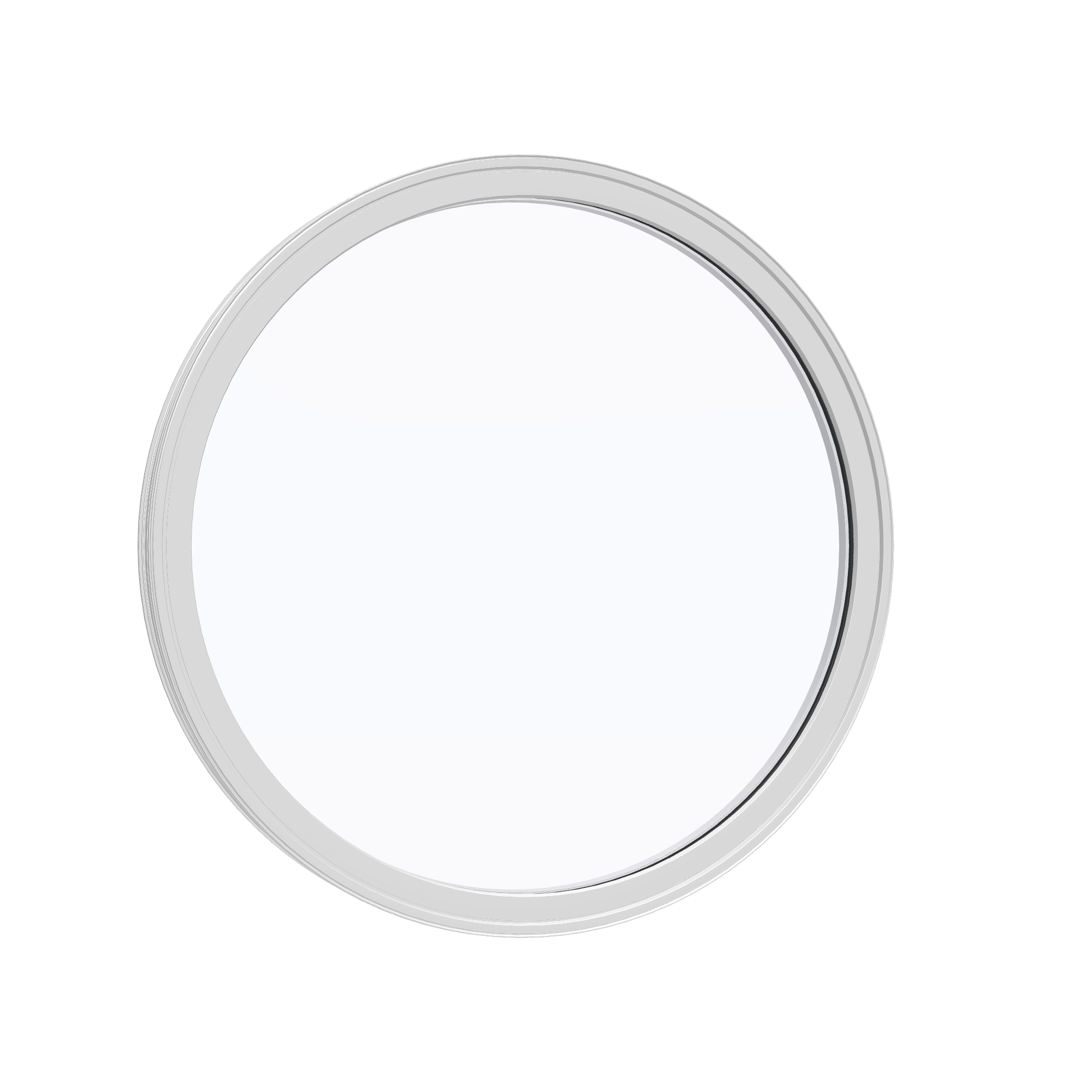 Opposite exterior angle of the 36 × 36 inch circle, white exterior / white interior, without nailing flange