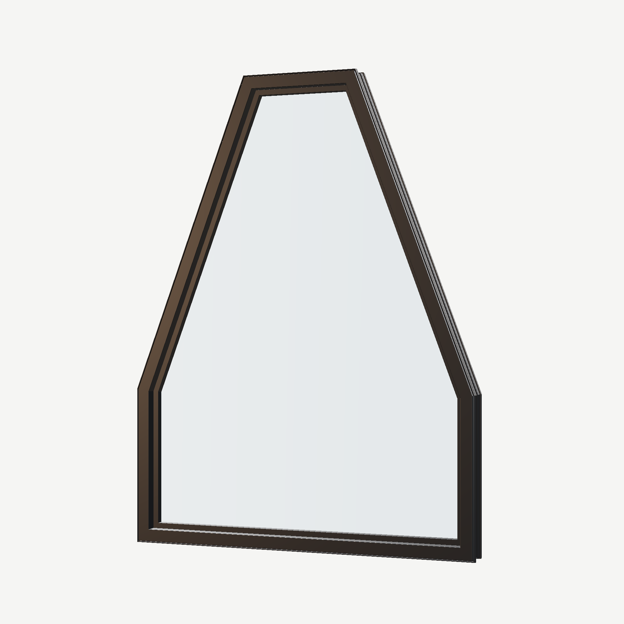 Angled interior view of the 36 × 48 inch double polygon, black exterior / black interior, without nailing flange