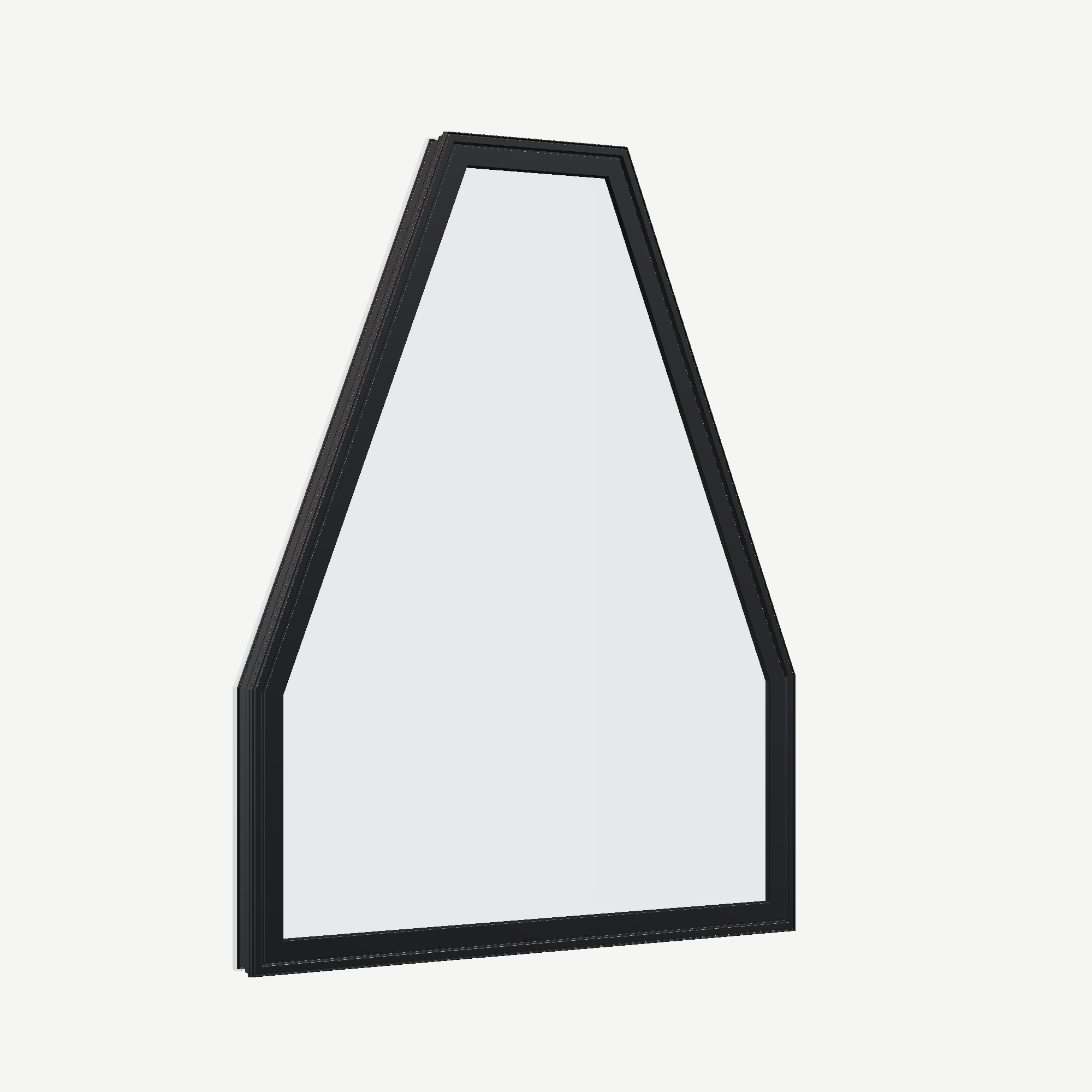 Opposite exterior angle of the 36 × 48 inch double polygon, black exterior / white interior, without nailing flange