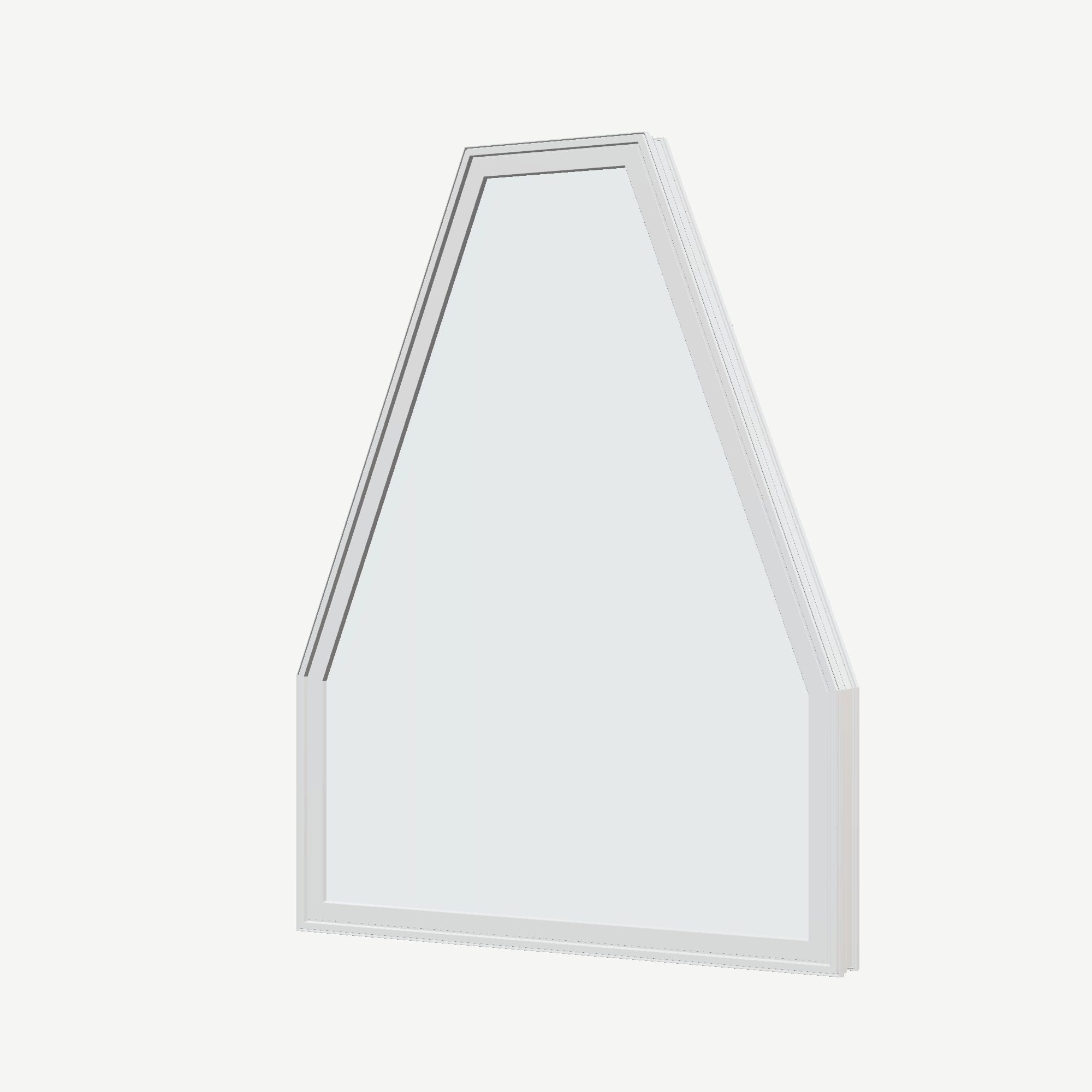 Angled exterior view of the 36 × 48 inch double polygon, white exterior / white interior, without nailing flange