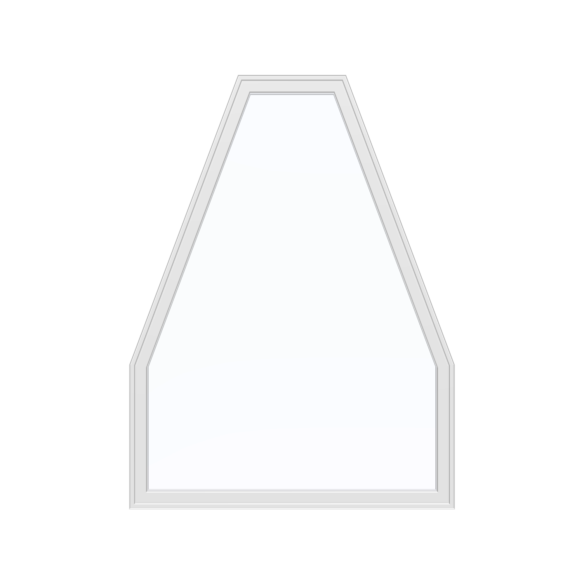 Straight exterior view of the 36 × 48 inch double polygon, white exterior / white interior, without nailing flange
