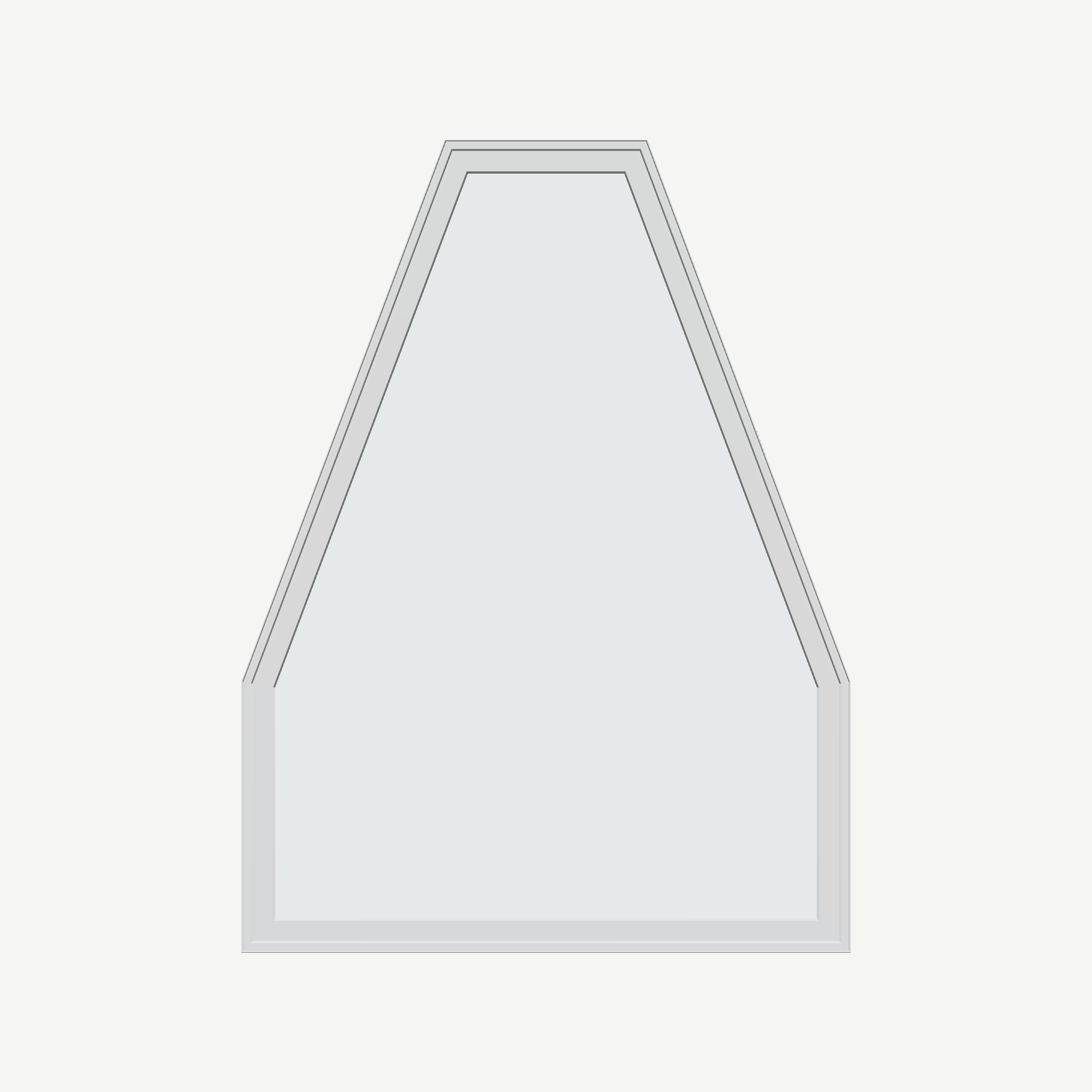 Straight exterior view of the 36 × 48 inch double polygon, white exterior / white interior, without nailing flange