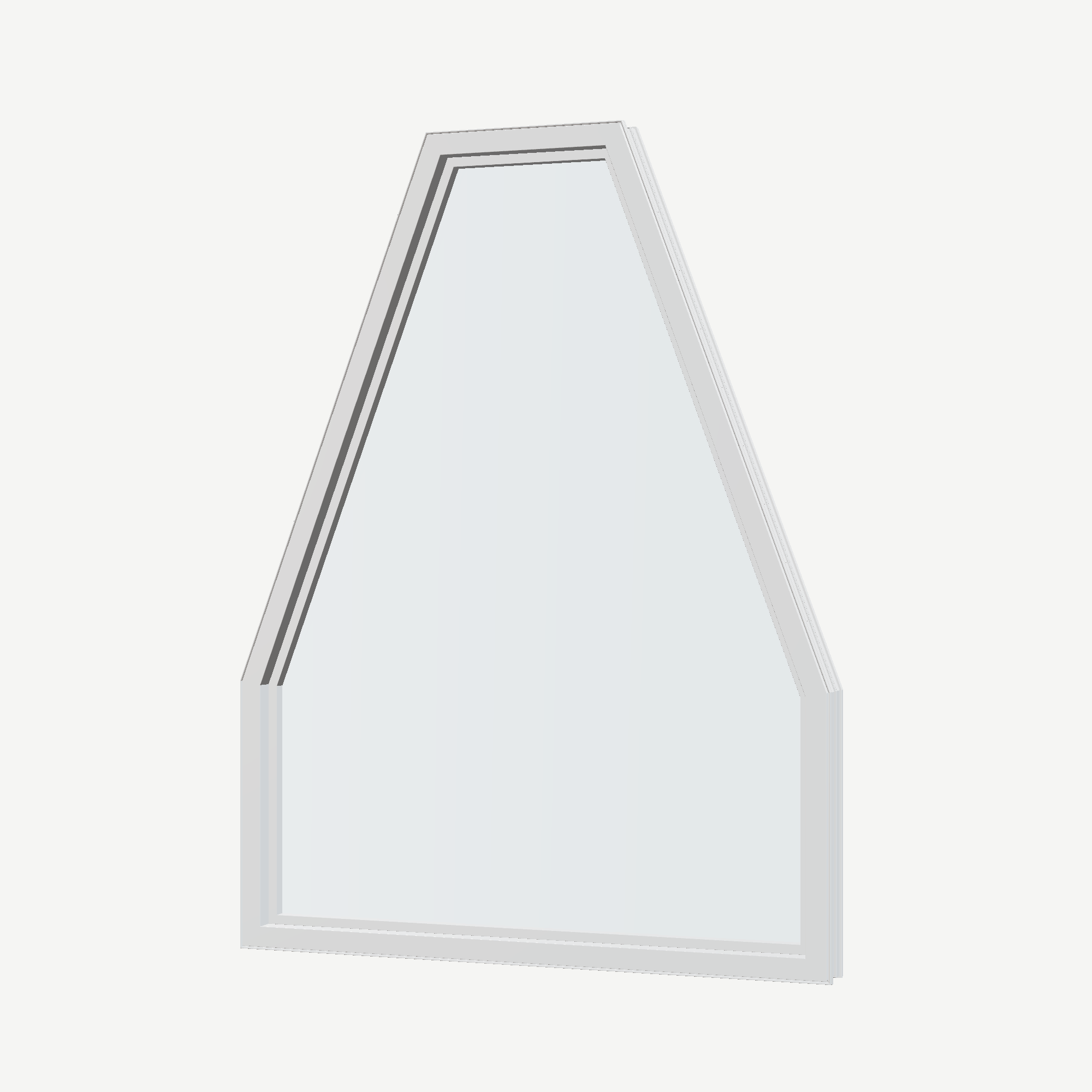 Angled interior view of the 36 × 48 inch double polygon, white exterior / white interior, without nailing flange