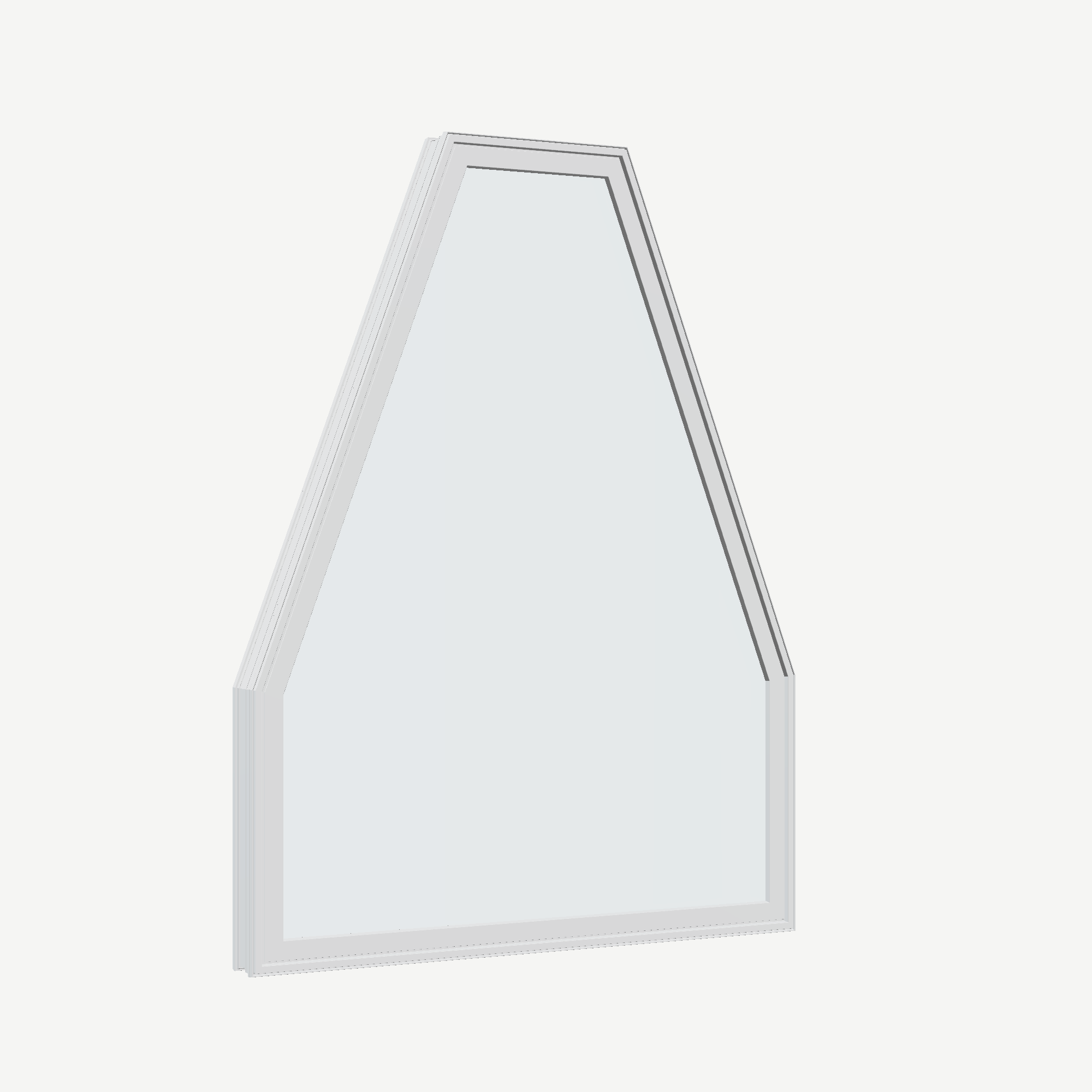 Opposite exterior angle of the 36 × 48 inch double polygon, white exterior / white interior, without nailing flange